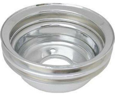 RPC Fits 1964-67 S/B Ford 289 Racing Power Company Chrome Steel Crankshaft Lower Pulley, Double Groove Groove 6-5/8" Dia, 2-3/4" De SR