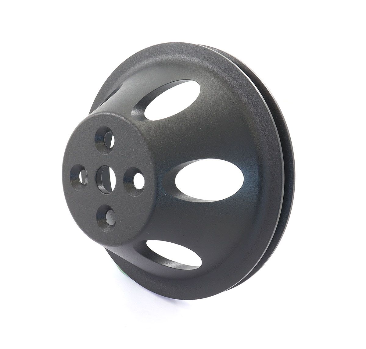 RPC Fits 1965-68 B/B Chev 396-454 with Short Water Pump Racing Power Company Black Aluminium Water Pump Upper Pulley, Single Groove, 6.60" Dia RPCR8840BK SR