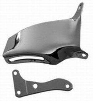 RPC Fits 1976-86 S/B Chev 305-350 with Long Water Pump Racing Power Company Chrome Steel Alternator Bracket, OEM (Top Bracket Bolts to Intake Manifold) RPCR SR