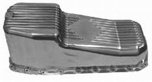 RPC Fits 1980-85 (Driver Dipstick) S/B Chev 283 - 400, Drain Plug & Mount Racing Power Company Polished Aluminium Stock Oil Pan, 3.7Ltr Capacity, Finned RPCR8443 SR