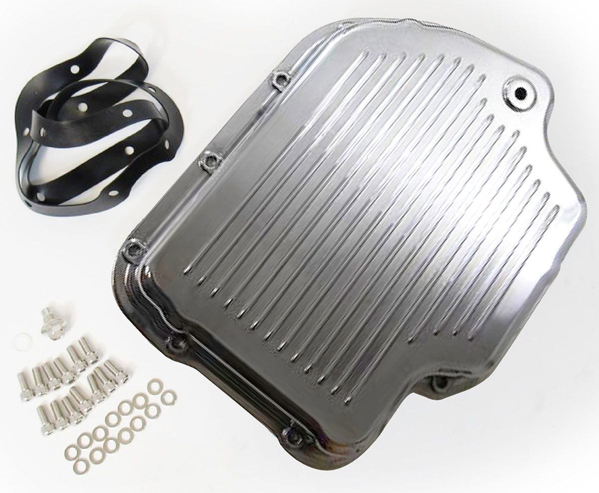 RPC Fits GM Turbo 400 (Stock Depth), Drain Plug, Gasket & Bolts Included Racing Power Company Polished Aluminium Transmission Pan, Finned RPCR8492 SR