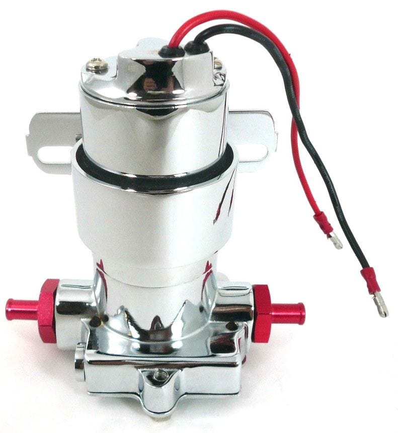 RPC Fits Most Street & Strip, Not for use with Fuel Injection Racing Power Company Chrome Electric Fuel Pump 378LPH-7PSI, 3/8" Inlet/Outlet RPCR6253C SR