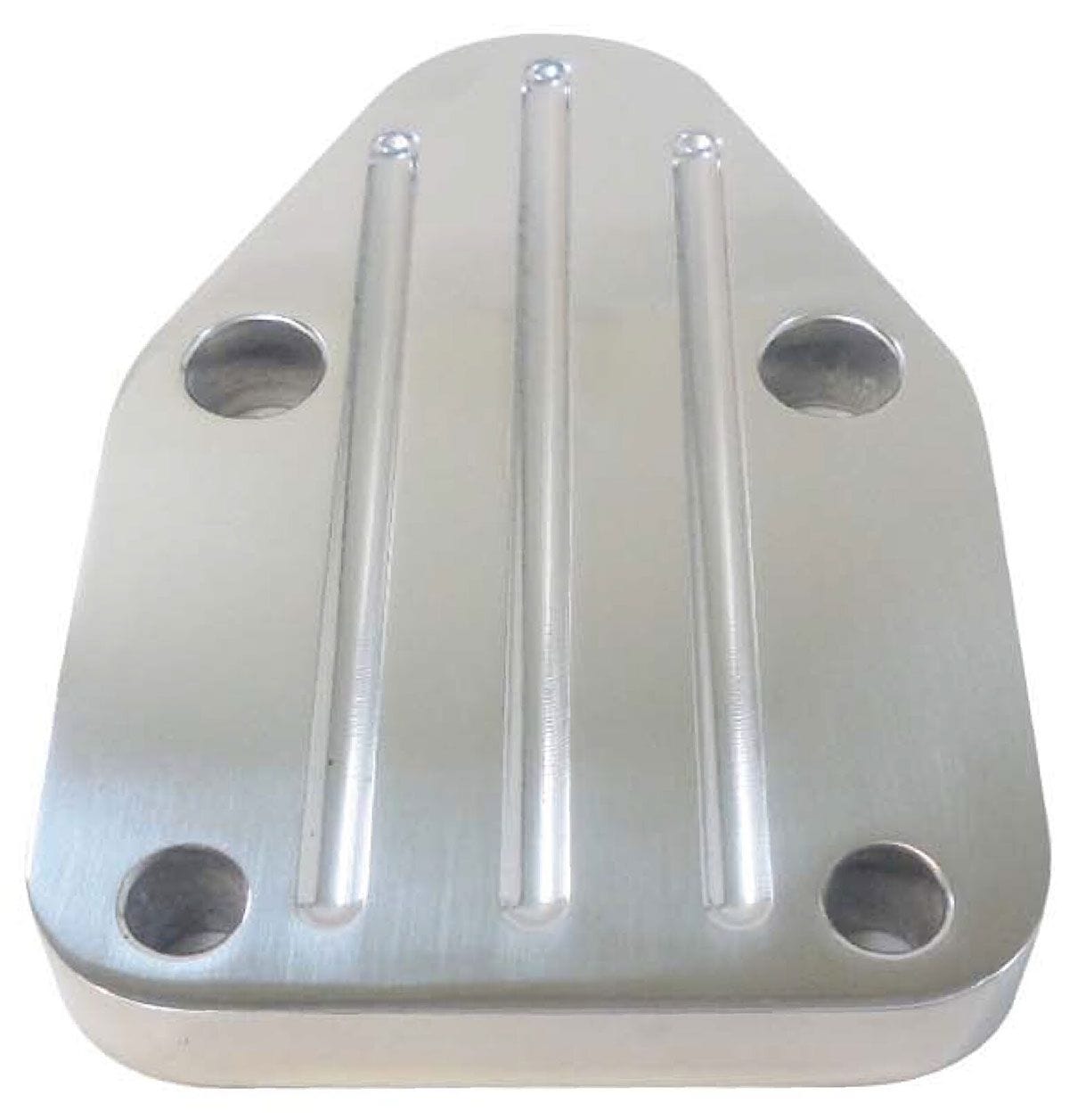 RPC Fits S/B Chev 283-400 Racing Power Company Polished Aluminium Fuel Block-off Plate, Ball Milled Style RPCR6257 SR