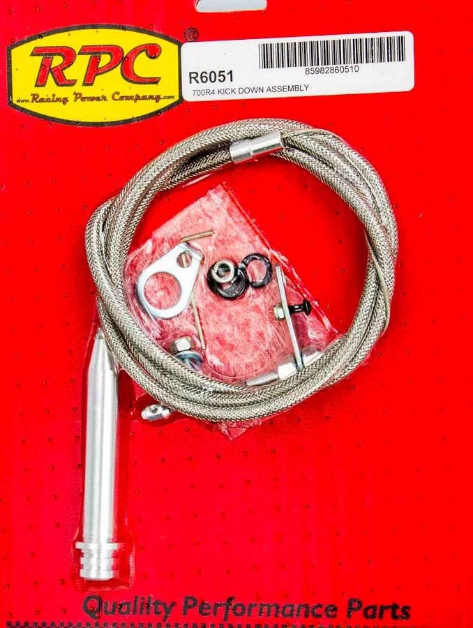 RPC Fits S/B Chev with Carburettor " 700 R4 Automatic Transmission Racing Power Company Stainless Steel Kick Down Assembly Cable Kit RPCR6051 SR