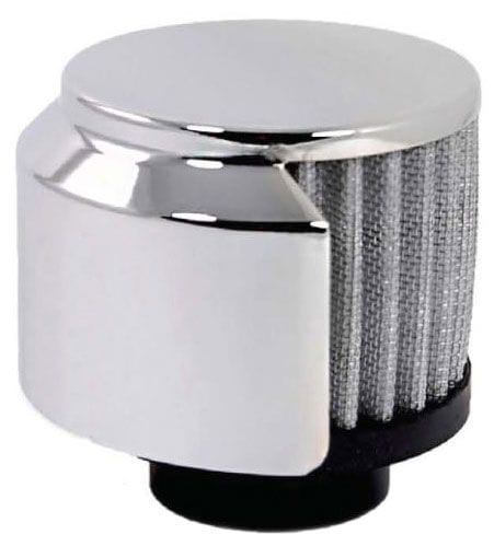 RPC Fits Valve Covers with 1-1/2" Diameter Tubes Racing Power Company Chrome Steel Clamp-on Open Filter Breather with Shield, 3" Tall RPCR9517 SR
