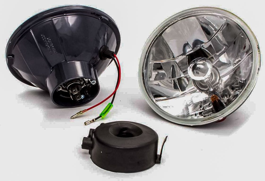 RPC Multi-Reflex Head Racing Power Company Round Replacement Head Light with Bulb 7", Tri-Bar with Blue Dot RPCR7405 SR