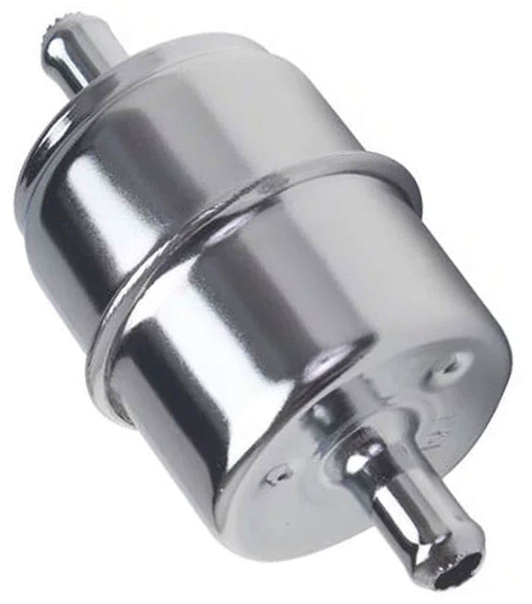 RPC Not For Use with Fuel Injection Systems Racing Power Company Chrome Steel Fuel Filter with Paper Element, 5/16" Inlet/Outlet RPCR9212 SR