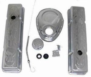 Racing Power Company Engine Dress Up Kit (Flamed) with Tall Valve Covers RPCR3034