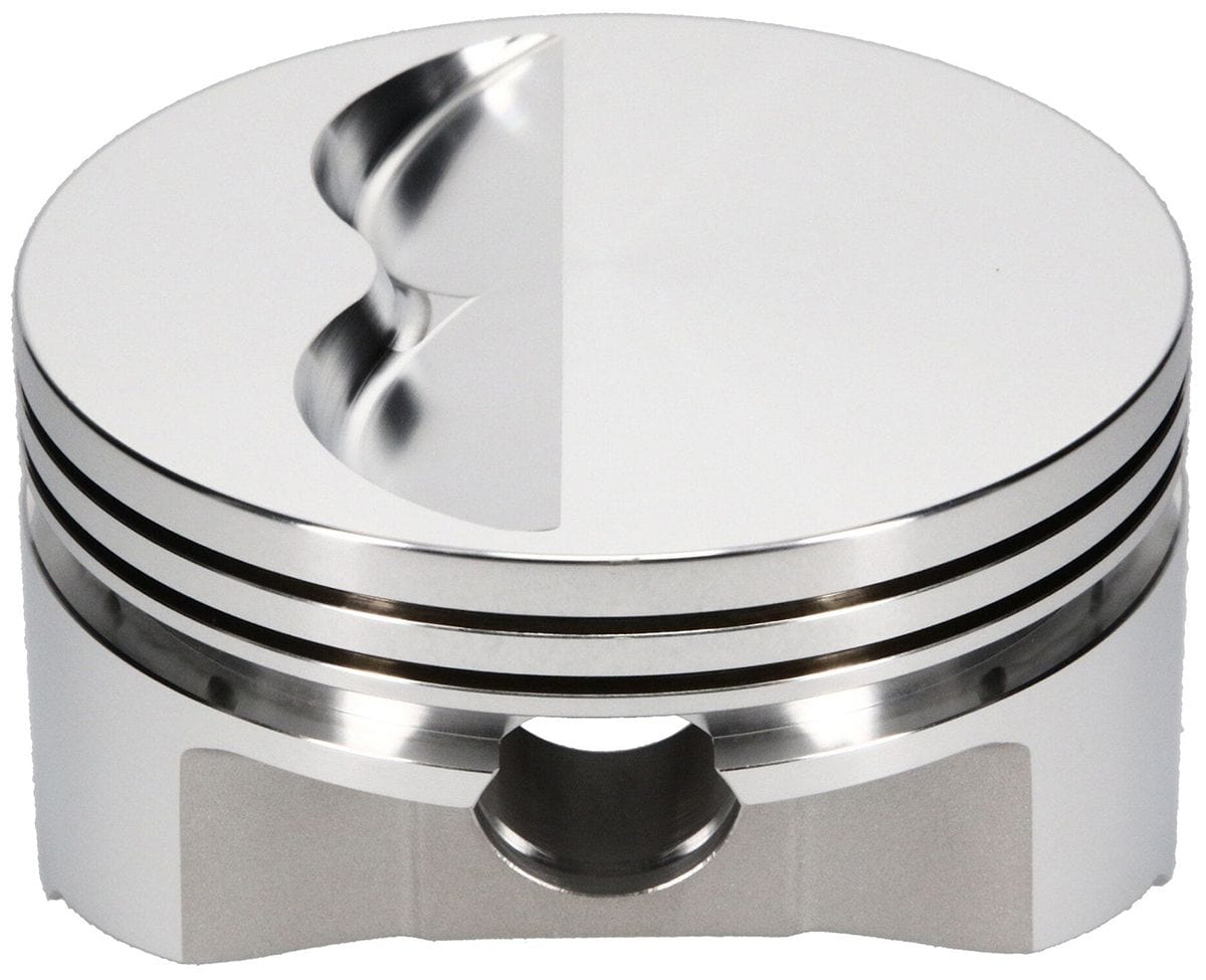 SRP 377 c.i., 4.000" bore, 3.750" stroke, 5.700" rod length, -5.0cc dome SRP Pistons 350 Small Block Chevy - Flat Top Forged Piston SRP231303 SR