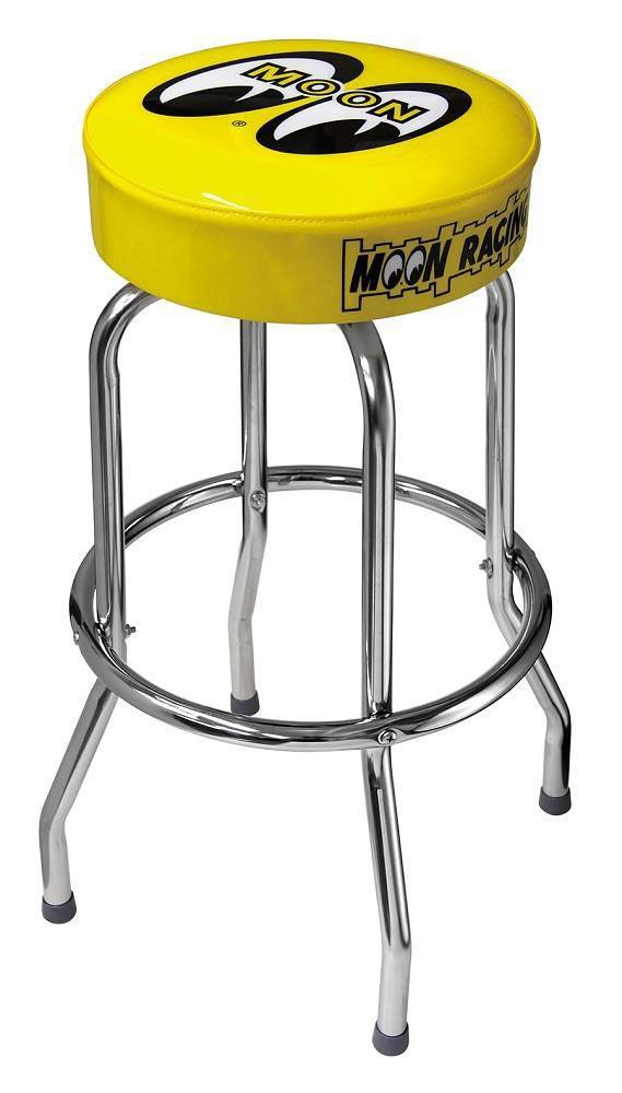 Stelth Stool Bar Stool, Yellow with Moon Logo