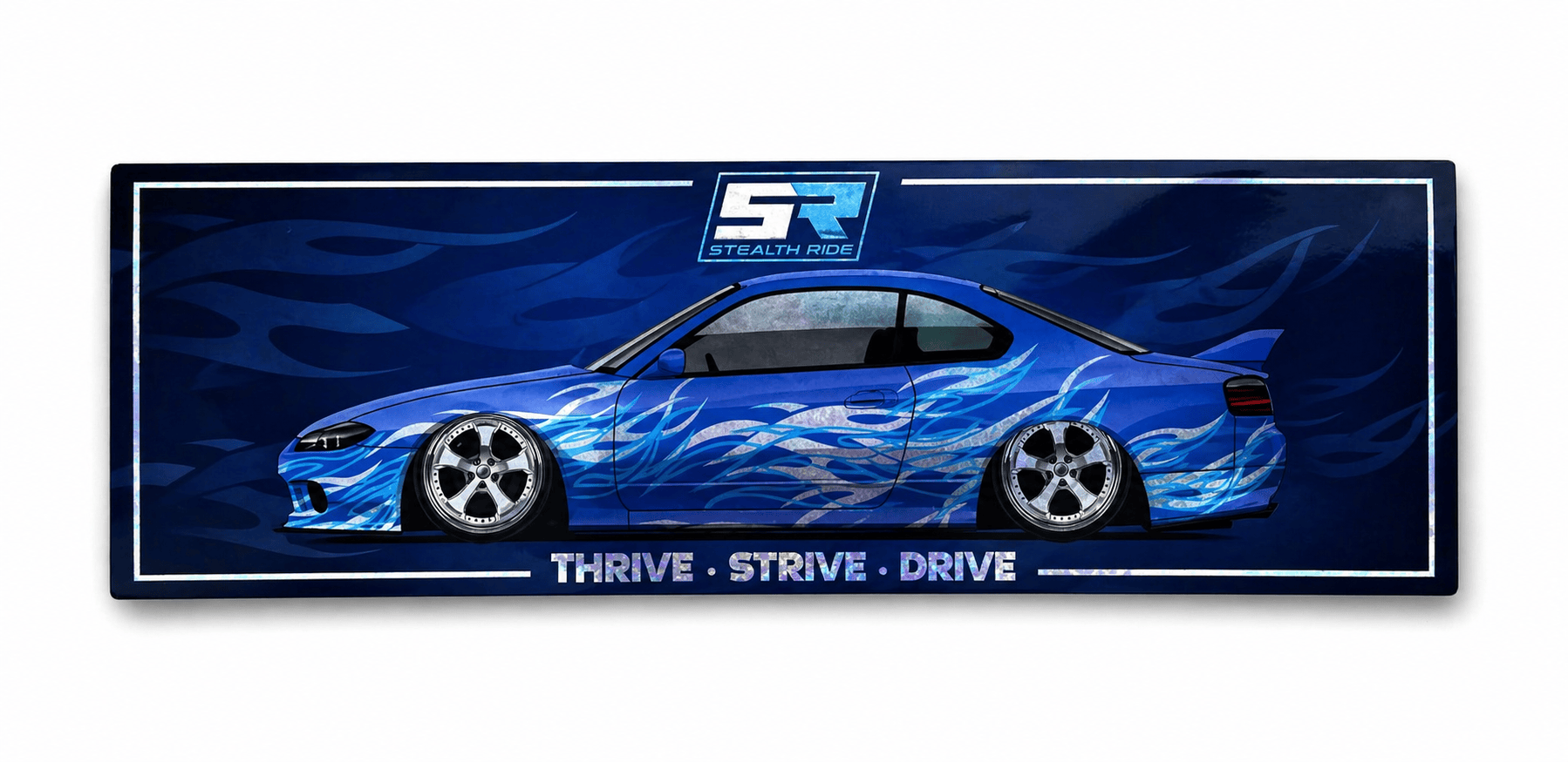 Stealth Ride Stickers Blue SR Sticker - SR Blue Flame S15 SR
