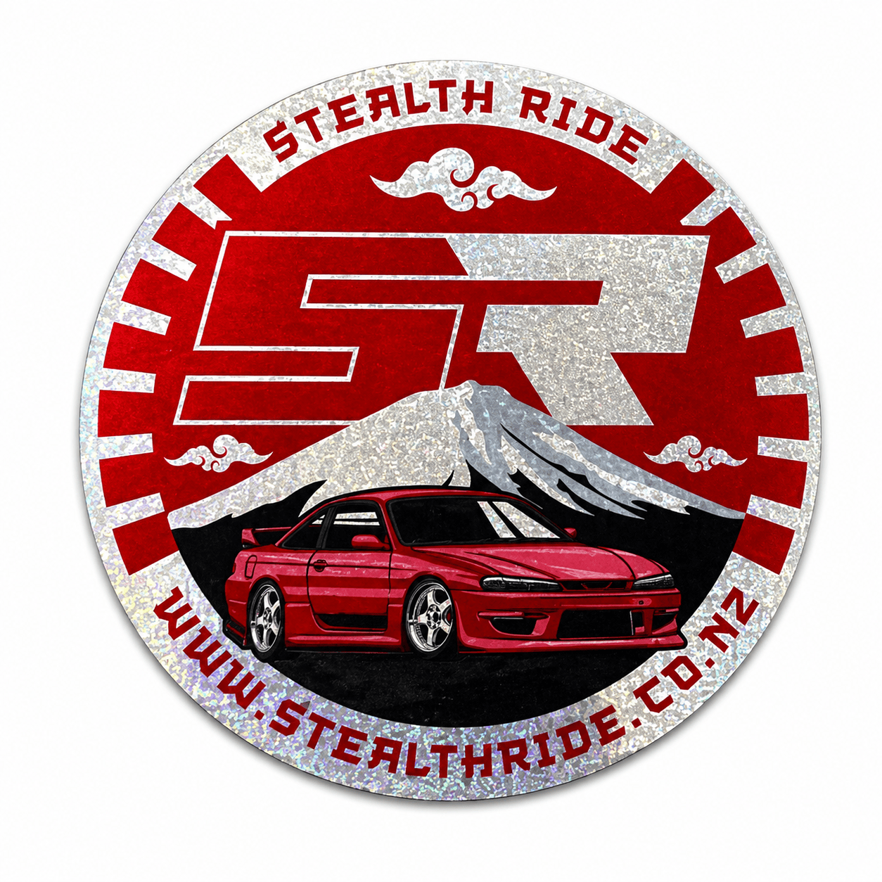 Stealth Ride Stickers SR Sticker - S14 Red Mt Fuji SR
