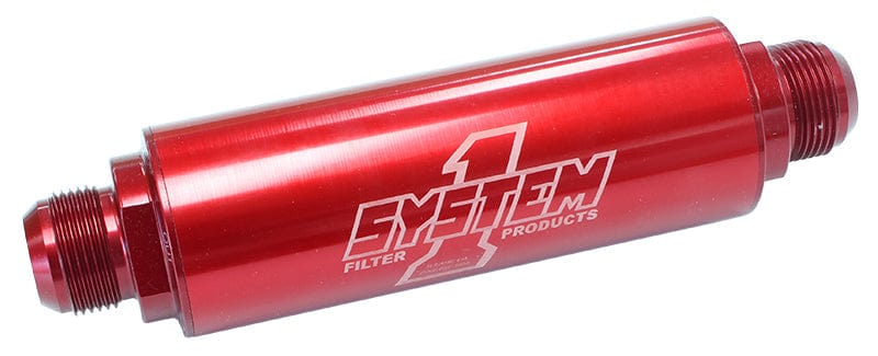 SYSTEMONE System 1 Billet In-Line Scavenge Oil Filter Red Anodized SY202-225716 SR