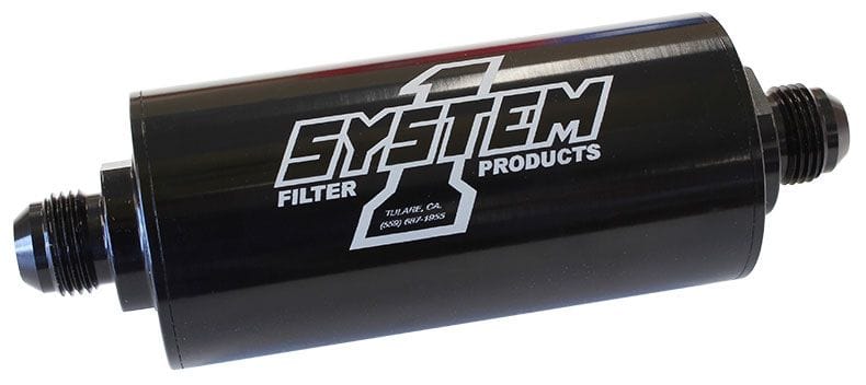 SYSTEMONE System 1 Medium Billet In-Line Fuel Filter Black Anodized SY201-203408-B SR