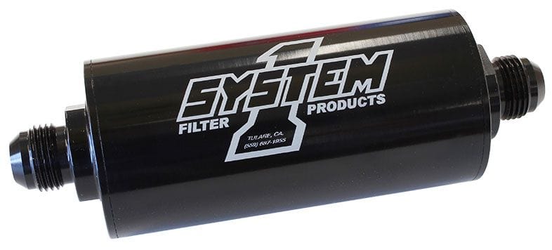 SYSTEMONE System 1 Medium Billet In-Line Fuel Filter Black Anodized SY201-203410-B SR