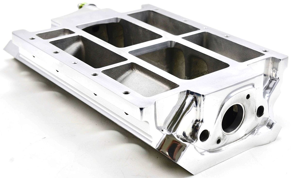 TBS Suit BB Chev With Tall Deck, Rectangle Port The Blower Shop Blower Manifold Polished B2520 SR