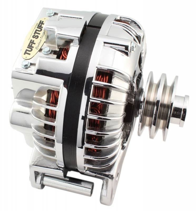 TUFFSTUFF 100 AMP, OEM Wire, External Regulator, Dual V Groove Pulley Tuffstuff Chrome Chrysler Alternator TUF8509RCDP SR
