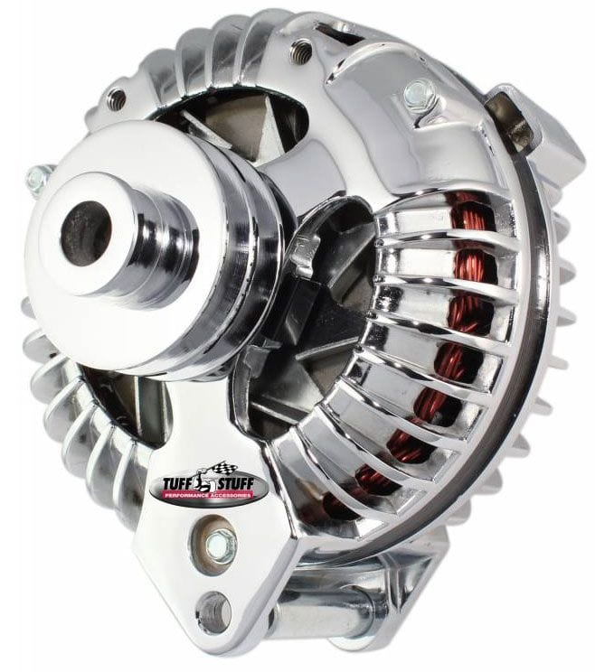 TUFFSTUFF 60 AMP, 1 Wire, Internal Regulator, Dual V Groove Pulley Tuffstuff Chrome Chrysler Alternator TUF8509RBDP SR
