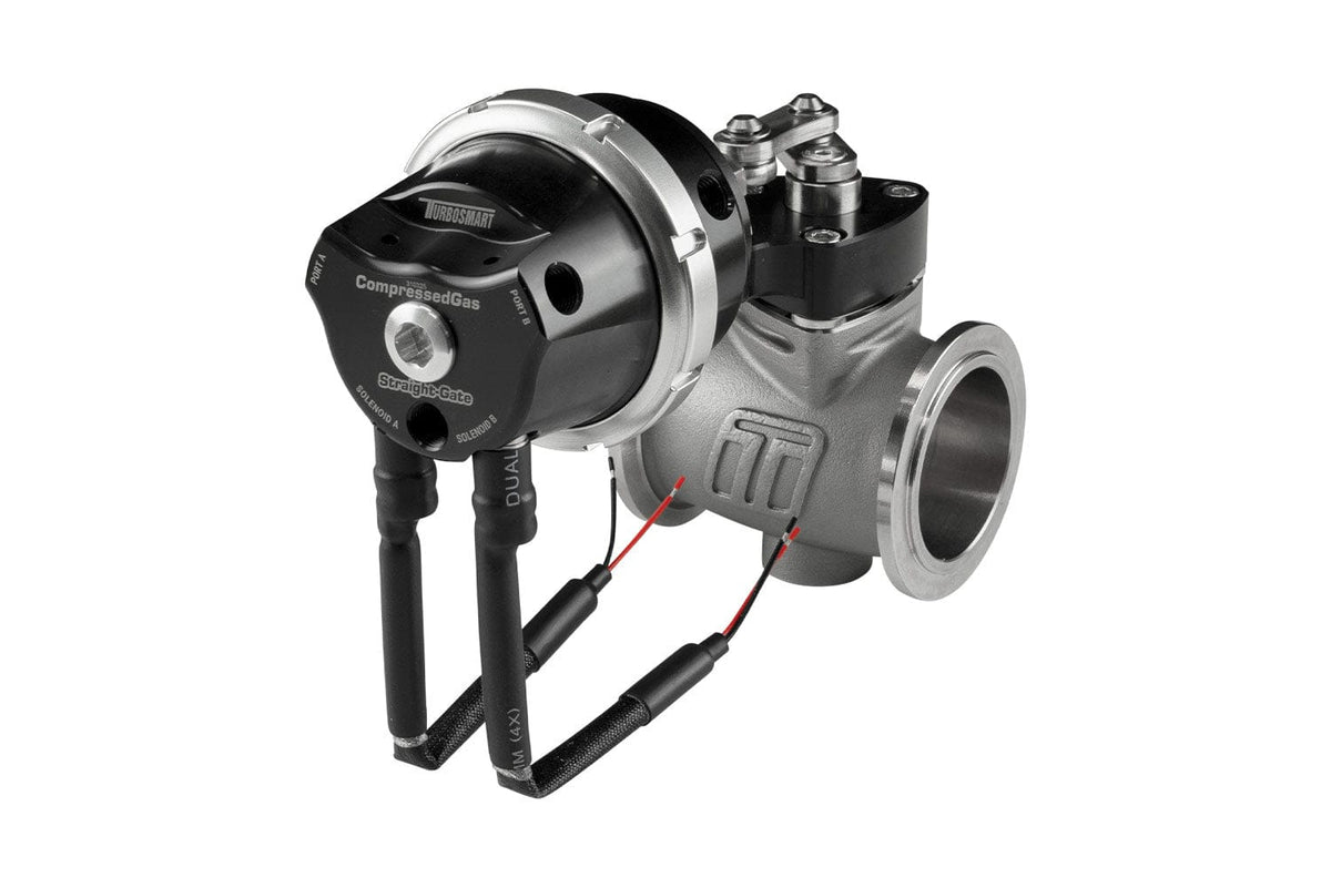 Turbosmart Wastegates & Actuators Turbosmart Compressed Gas (CO2) StraightGate40 - Inbuilt Solenoids - 7PSI Black (Control In Cap CO2 Boost Control) (TS-0563-1252) SR