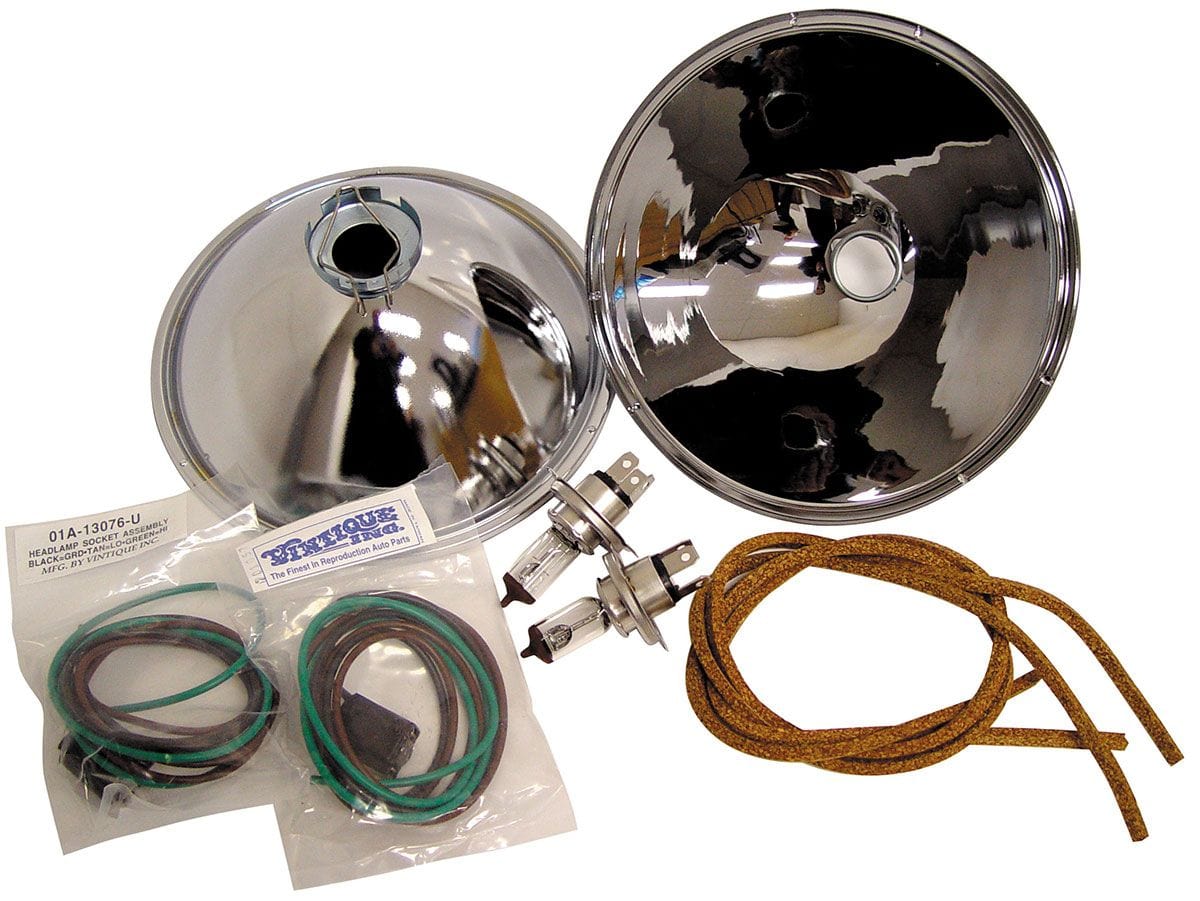 VINTIQUE Suit 1935-36 Ford Car & 1935-39 Ford Pickup Vintique Vintique Inc 12V Halogen Headlight Reflector Kit VI48-13027-QK12 SR
