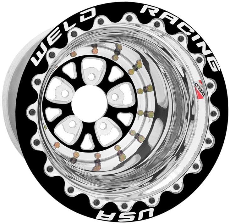 Weld Racing 5 x 4.5" Bolt Circle with 3" Backspace Weld Racing V-Series 15 x 8" Wheel, Black Center, Single Beadlock, Ultra WE84B508206F SR