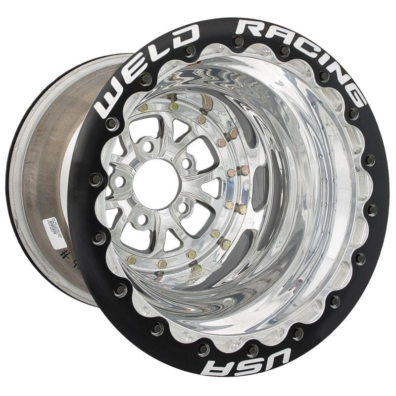 Weld Racing 5 x 4.75" Bolt Circle with 3" Backspace Weld Racing V-Series 15 x 10" Wheel, Polished, Double Beadlock for M/T WE84P-510276MP SR