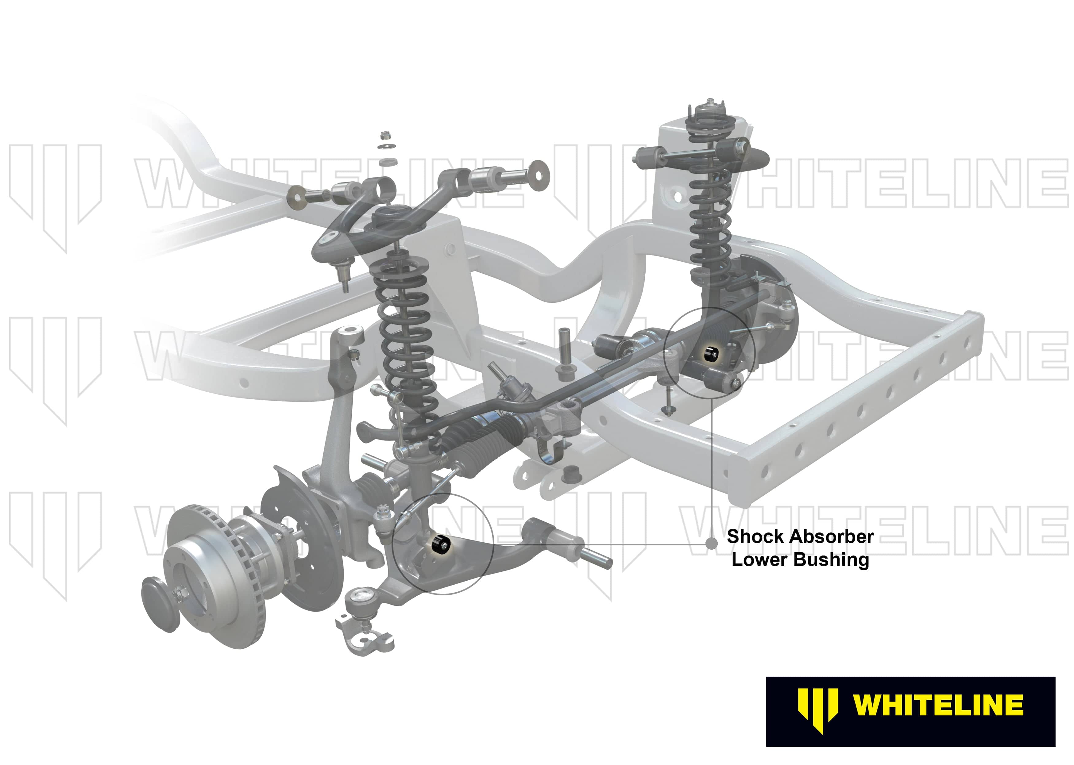 Whiteline 10 x 16 x 26 cm / 35mm OD - suits OEM shock Front Shock Absorber - Lower Bushing Kit to Suit Mitsubishi Challenger PB, PC and Triton ML, MN SR