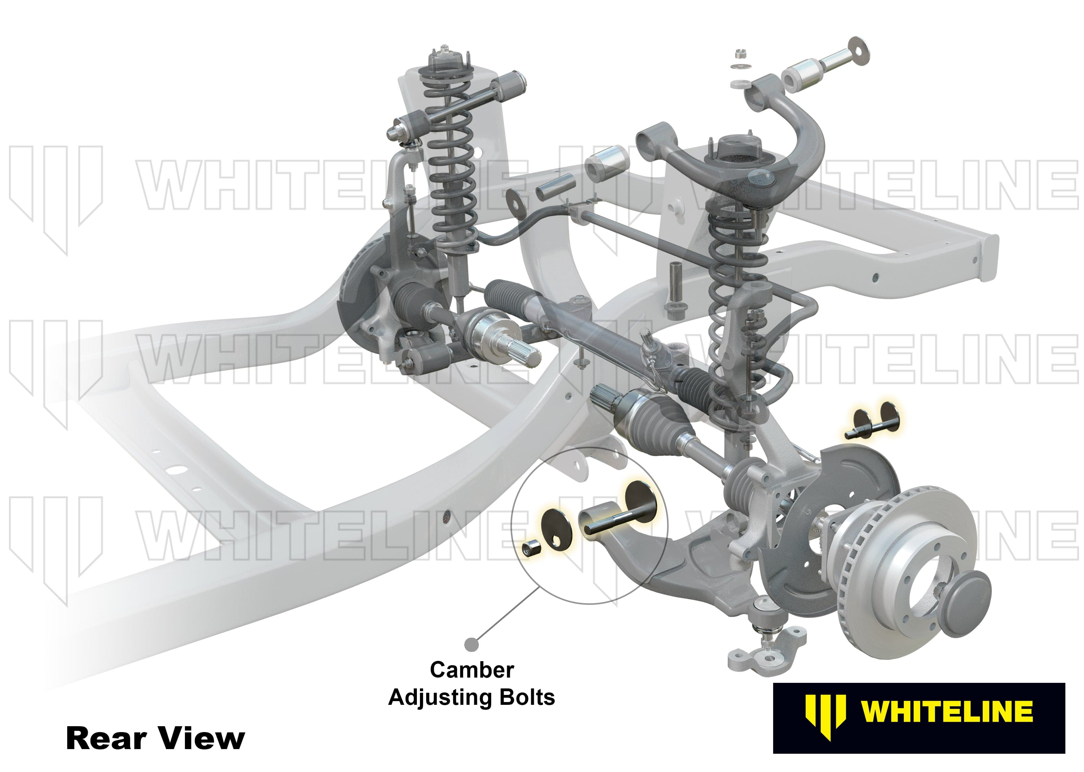 Whiteline 10 x 16 x 26 cm Front Control Arm Lower - Inner Camber Bolt Kit to Suit Holden Colorado, Trailblazer, Isuzu D-Max, MU-X, LDV T60 and Mazda BT-50 SR