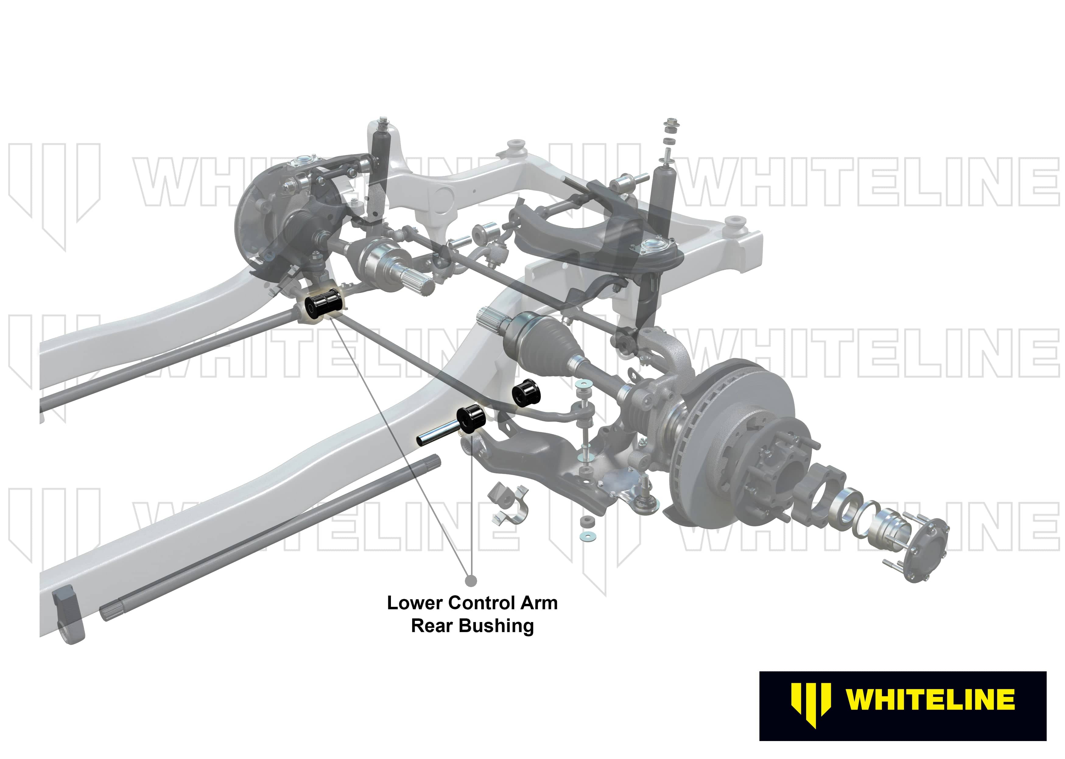 Whiteline 10 x 16 x 26 cm Front Control Arm Lower - Inner Rear Buhing Kit to Suit Mitsubishi L400 SR