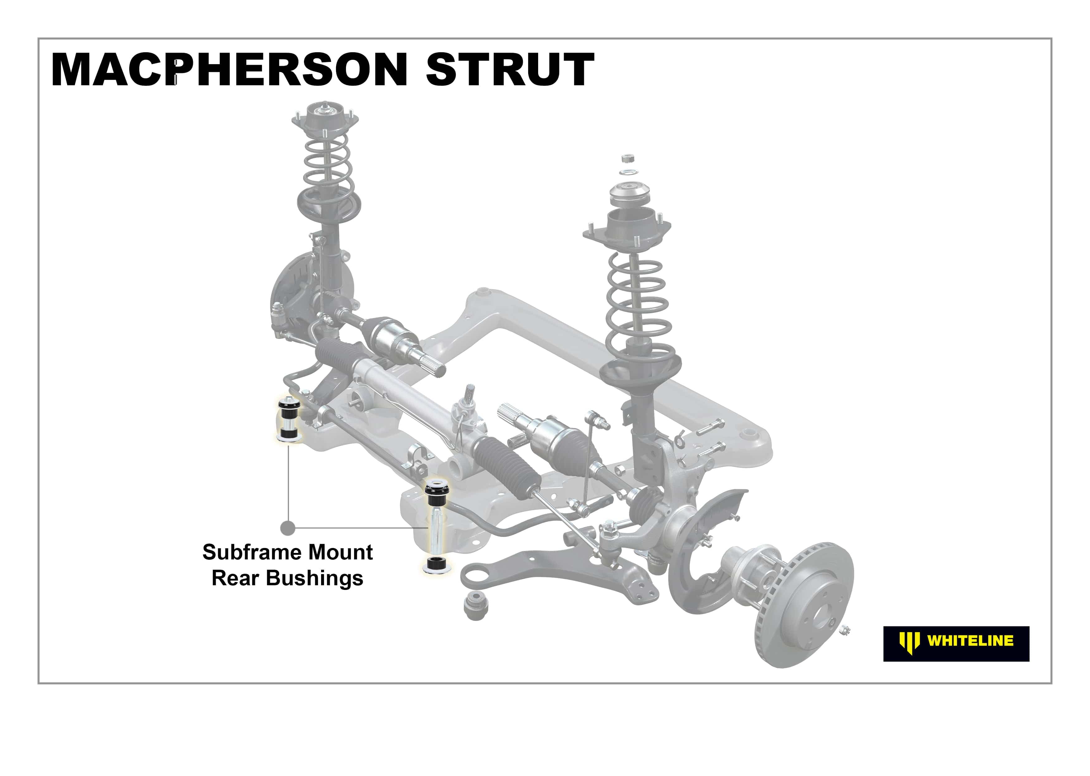 Whiteline 10 x 16 x 26 cm Front Subframe - Rea Bushing Kit to Suit Nissan Dualis, X-Trail and Renault Koleos SR