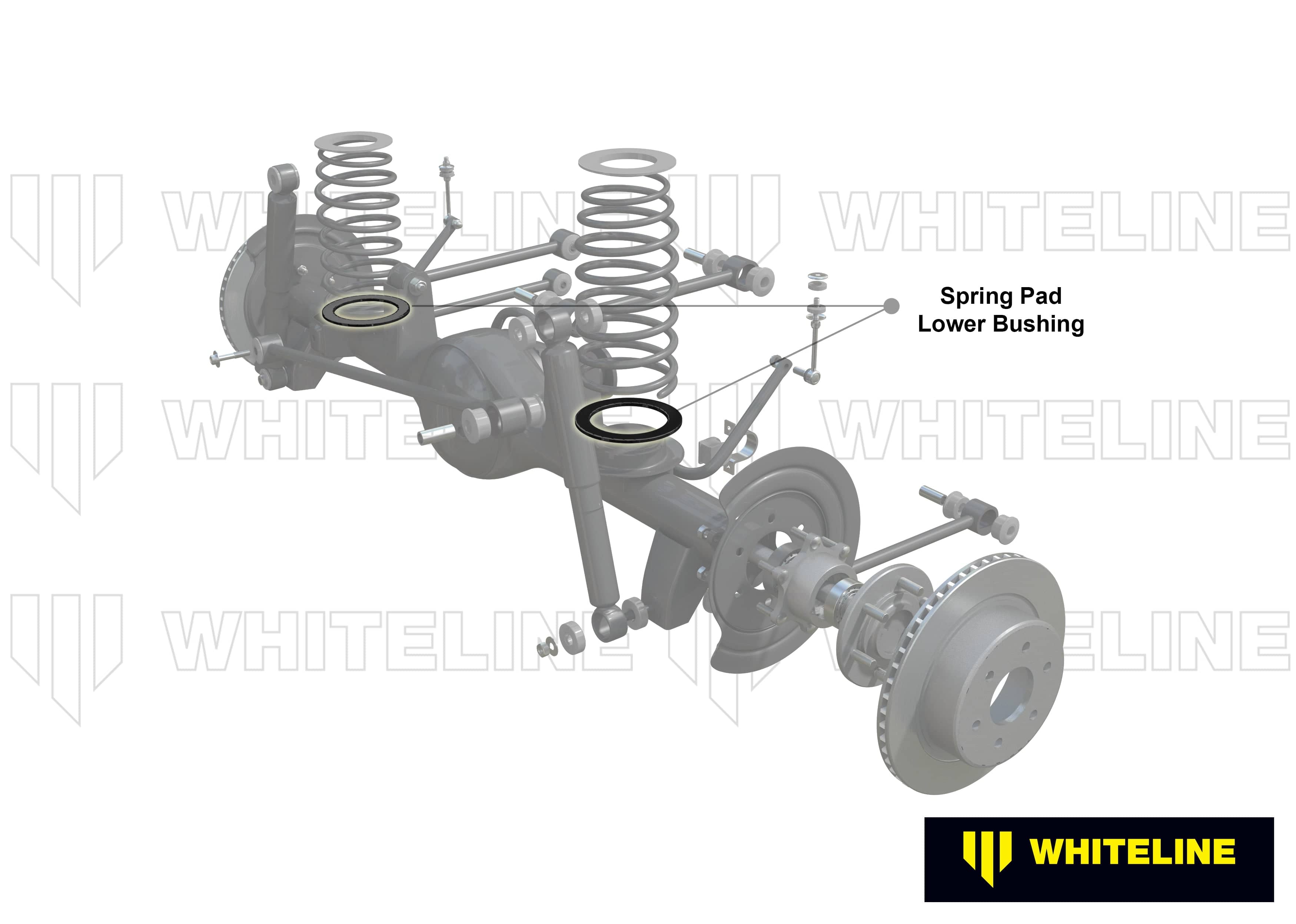 Whiteline 10 x 16 x 26 cm / OD=114, ID=67, H=65mm Front Coil Spring Pad - Upper Bushing Kit to Suit Jeep Gladiator JT and Wrangler JL SR
