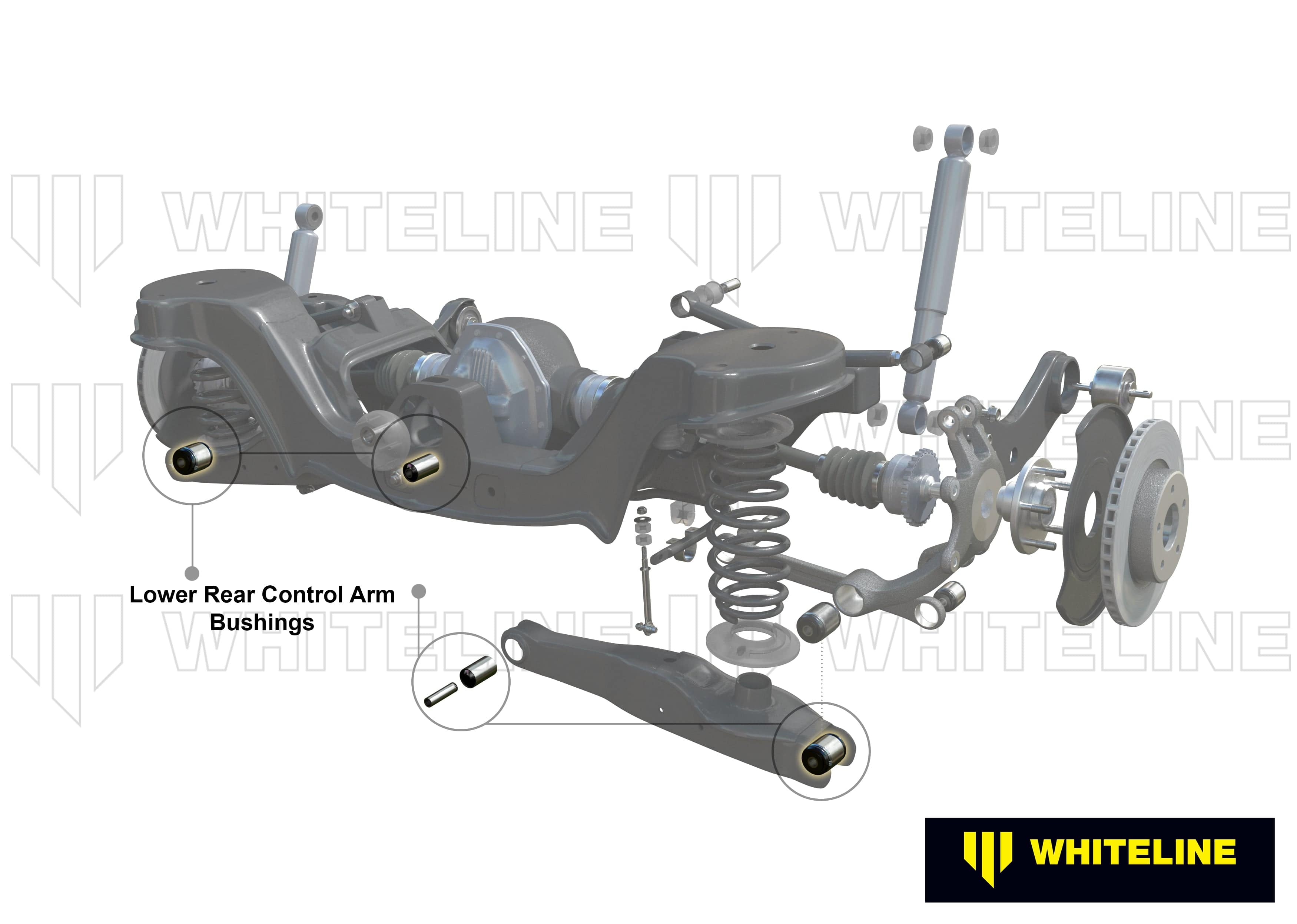 Whiteline 10 x 16 x 26 cm Rear Control Arm Lower Rear - Bushing Kit to Suit Mazda CX-5 KE, KF and Mazda6 GJ,GL SR