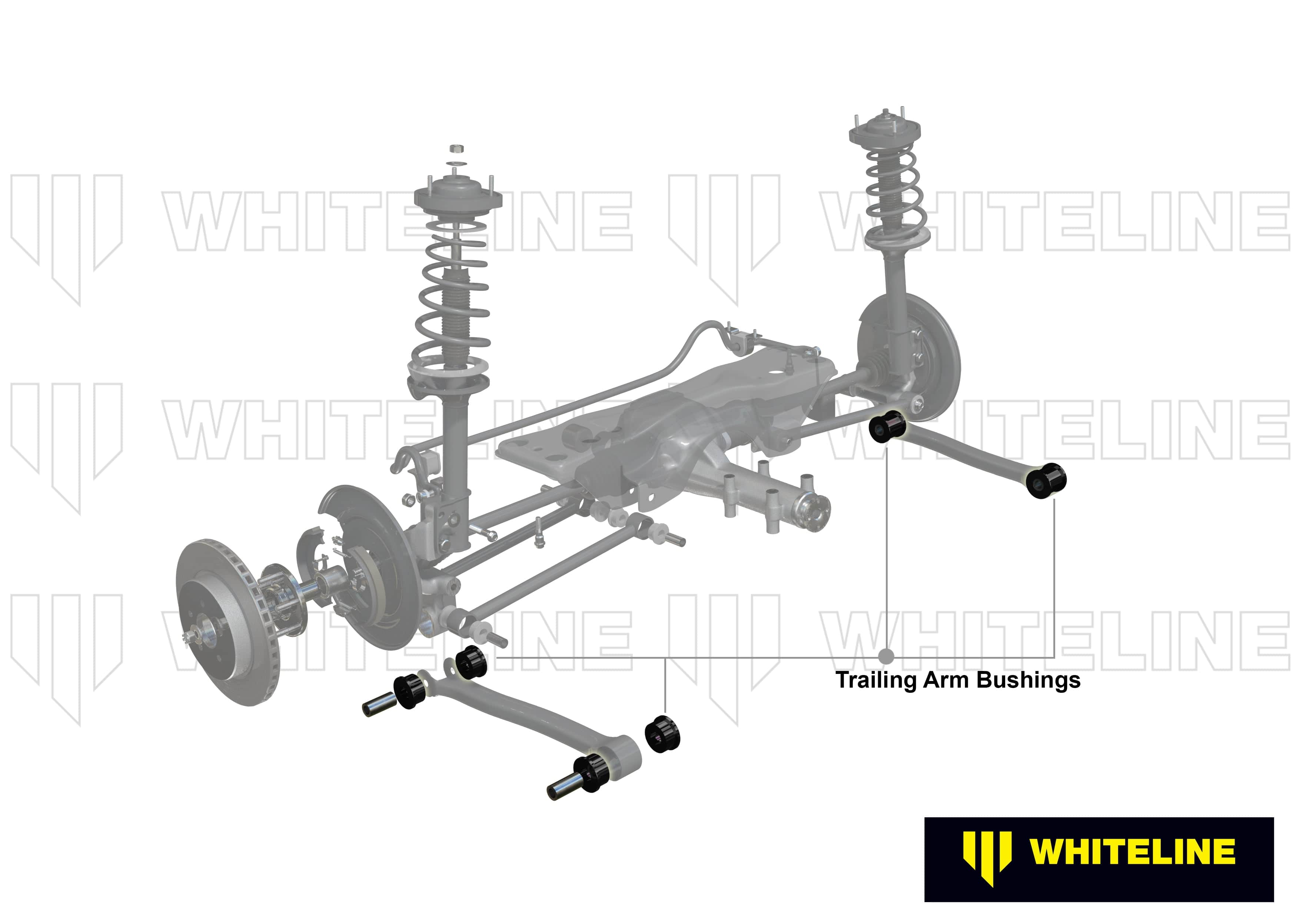 Whiteline 10 x 16 x 26 cm Rear Trailing Arm - Bushing Kit to Suit Daihatsu Applause A101 and harade G100, G102 SR
