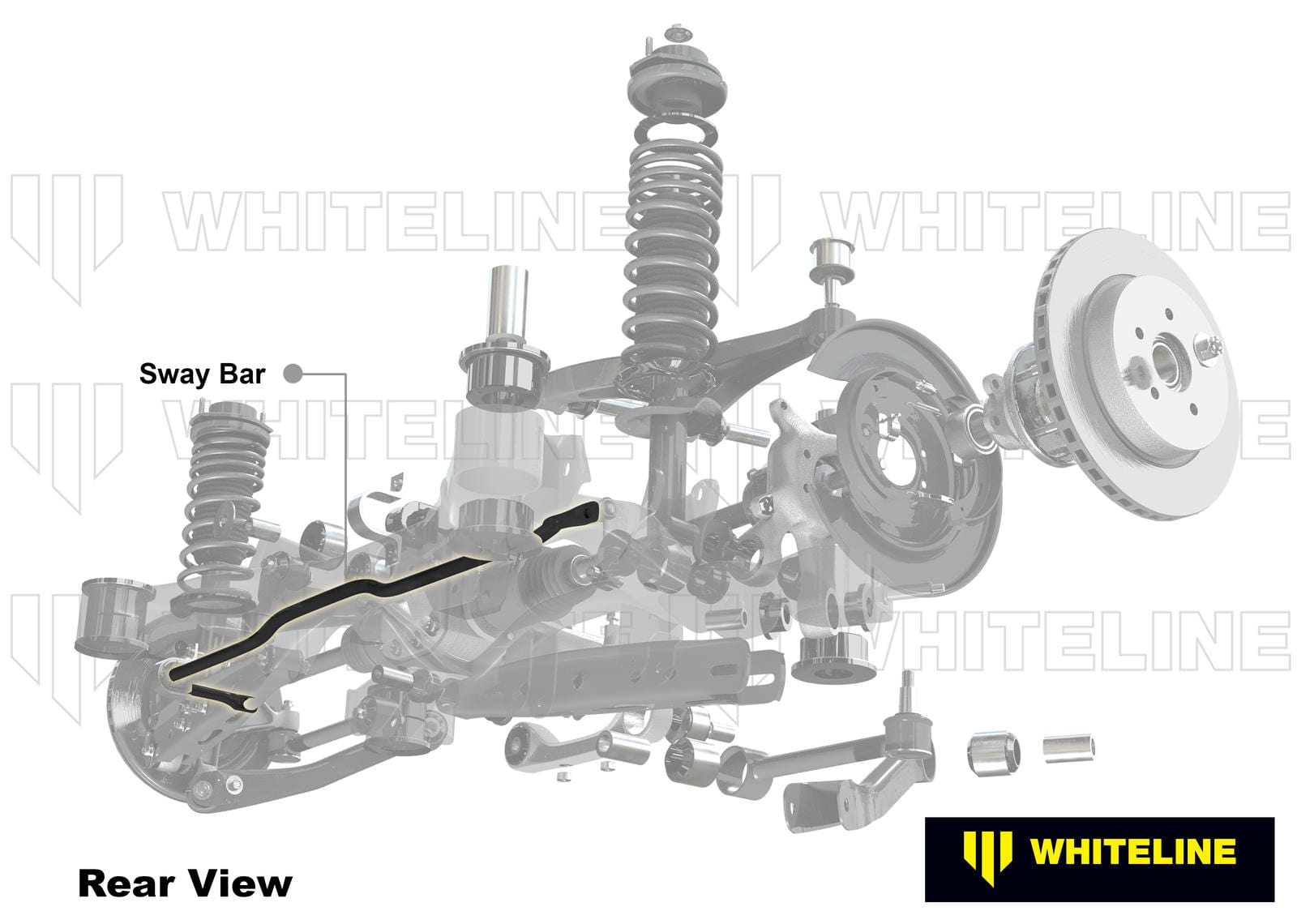 Whiteline 120 x 20 x 10 cm Rear Sway Bar - 24mm 2 Point Adjustable to Suit Honda Civic VII Gen and Integra DC5 SR