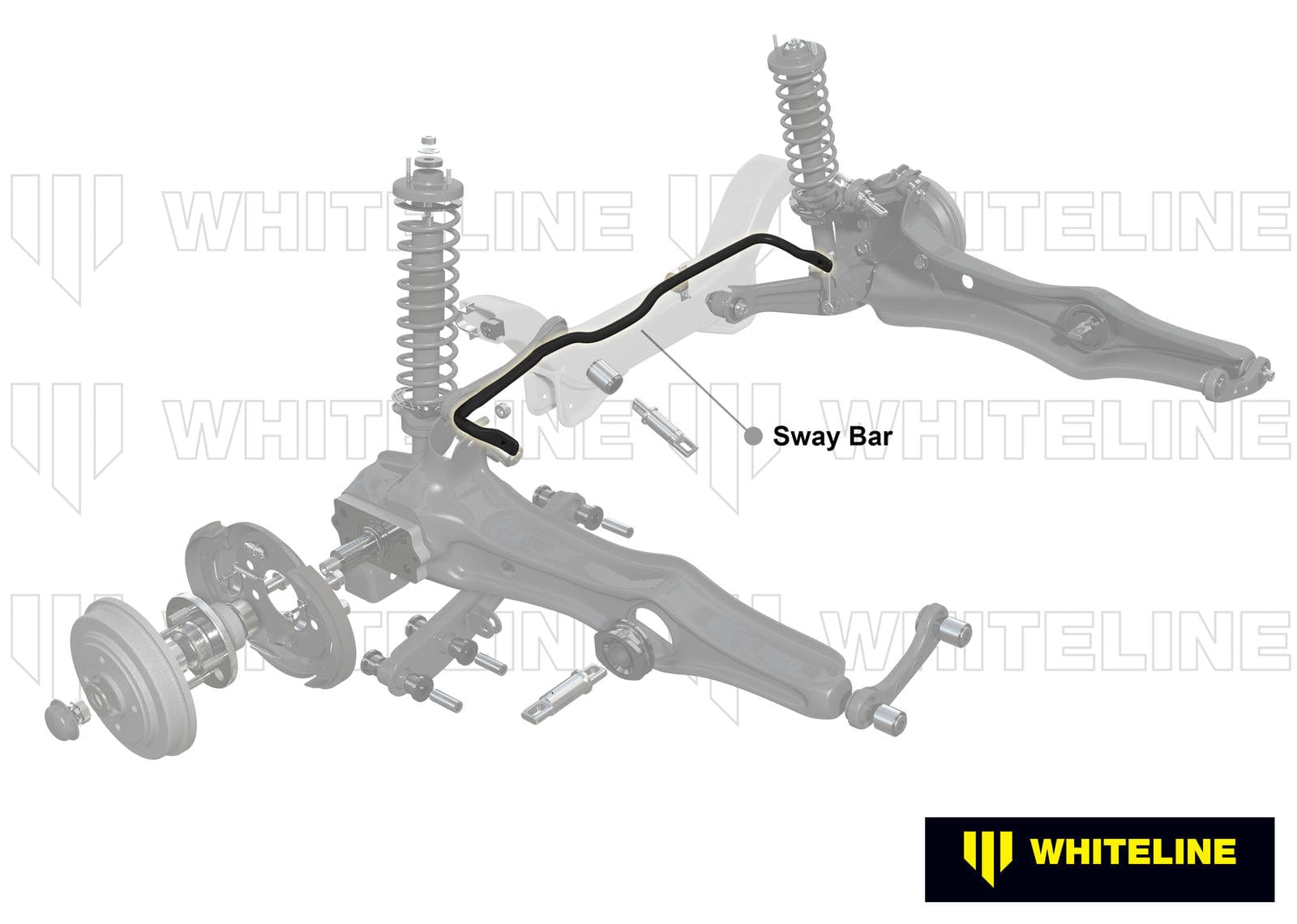 Whiteline 120 x 20 x 10 cm Rear Sway Bar - 24mm 2 Point Adjustable to Suit Honda Integra DC2 Type R SR