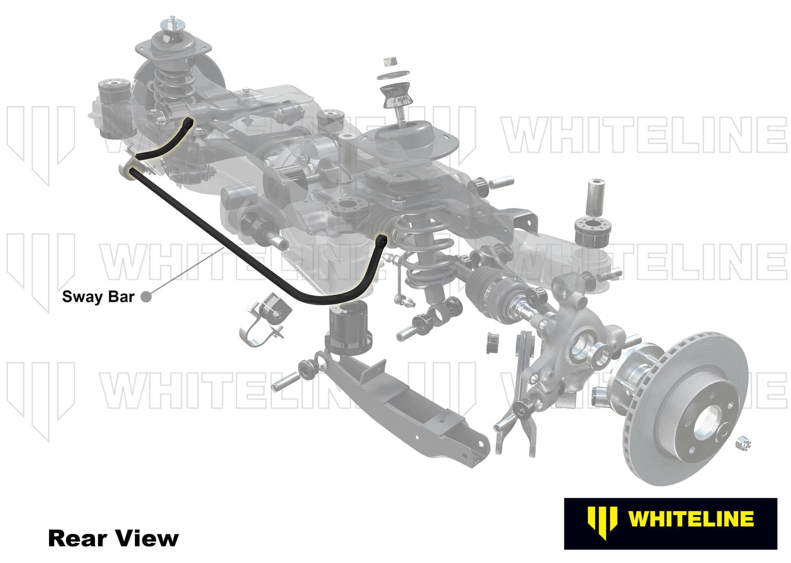 Whiteline 220 x 20 x 10 cm Rear Sway Bar - 18mm 2 Point Adjustable to Suit Kia Stinger CK and Genesis IK SR