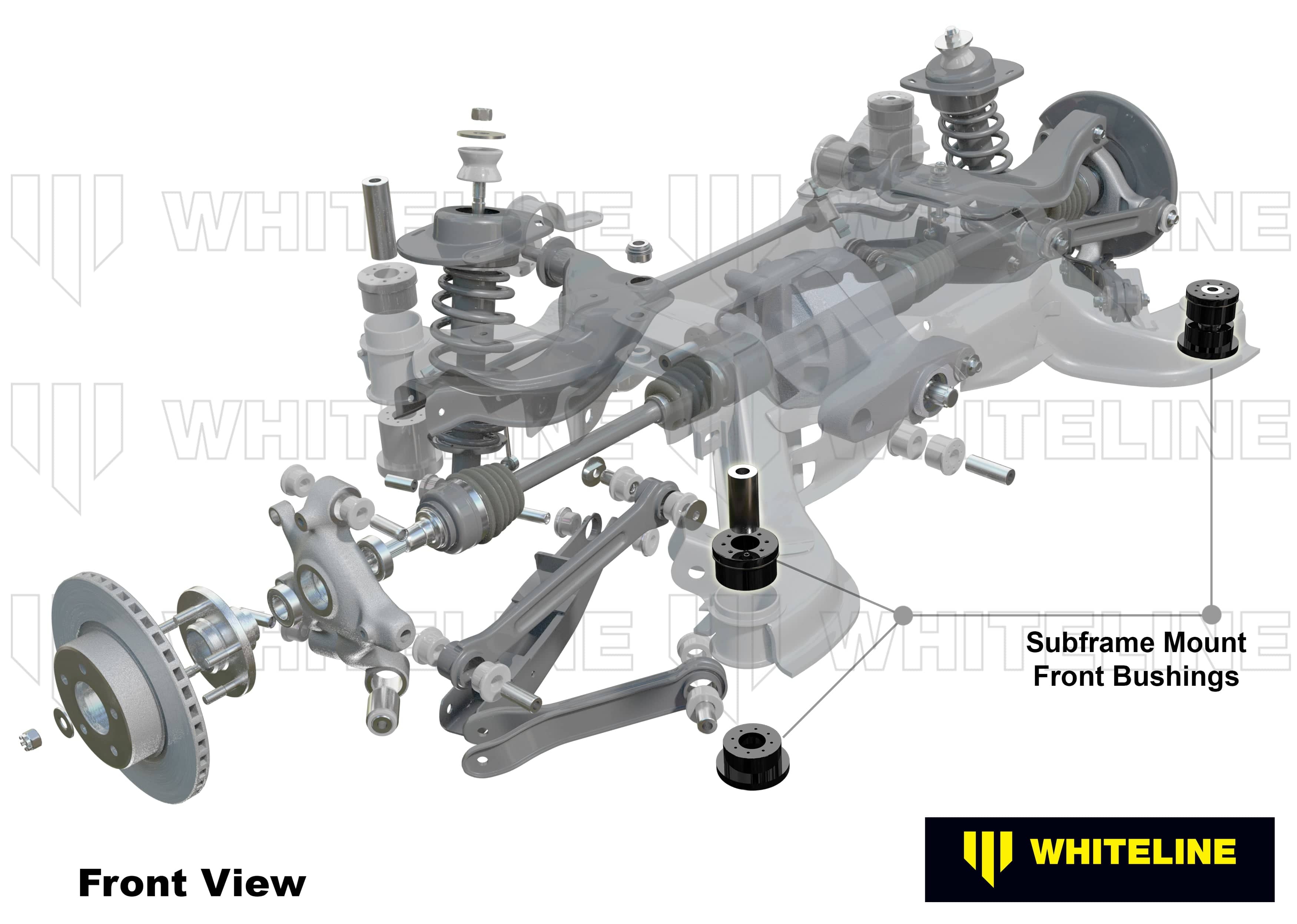 Whiteline 25 x 20 x 18 cm Rear Subframe - Bushing Kit to Suit Nissan 350Z, Skyline and Stagea SR