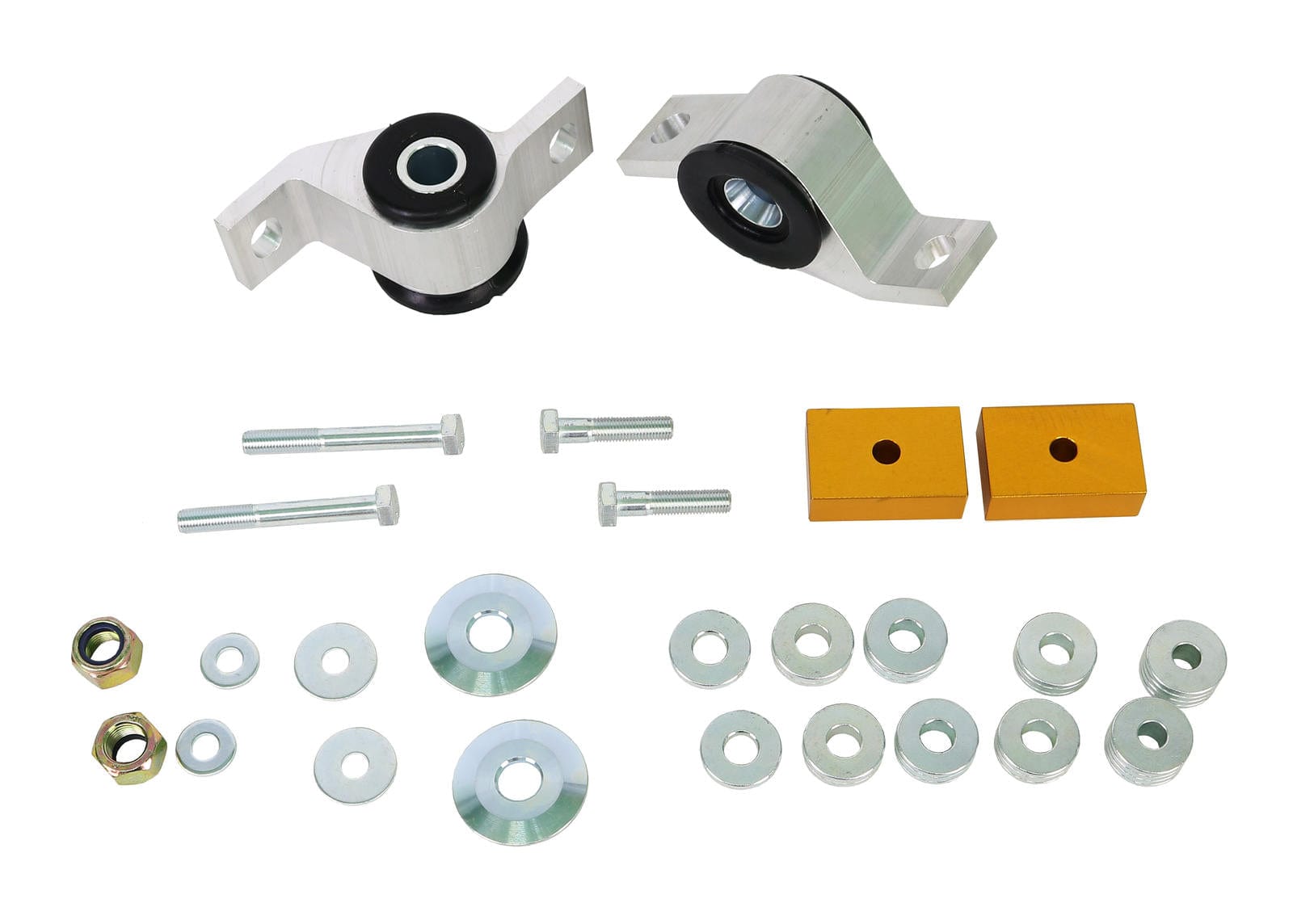 Whiteline 36 x 18 x 9 cm / Performance Alignment - MOTORSPORT option - adds +0.5deg caster + anti-lift - includes housing Front Control Arm Lower - Inner Rear Bushing Double Offset Kit to Suit Subaru Impreza GD incl WRX/STi SR