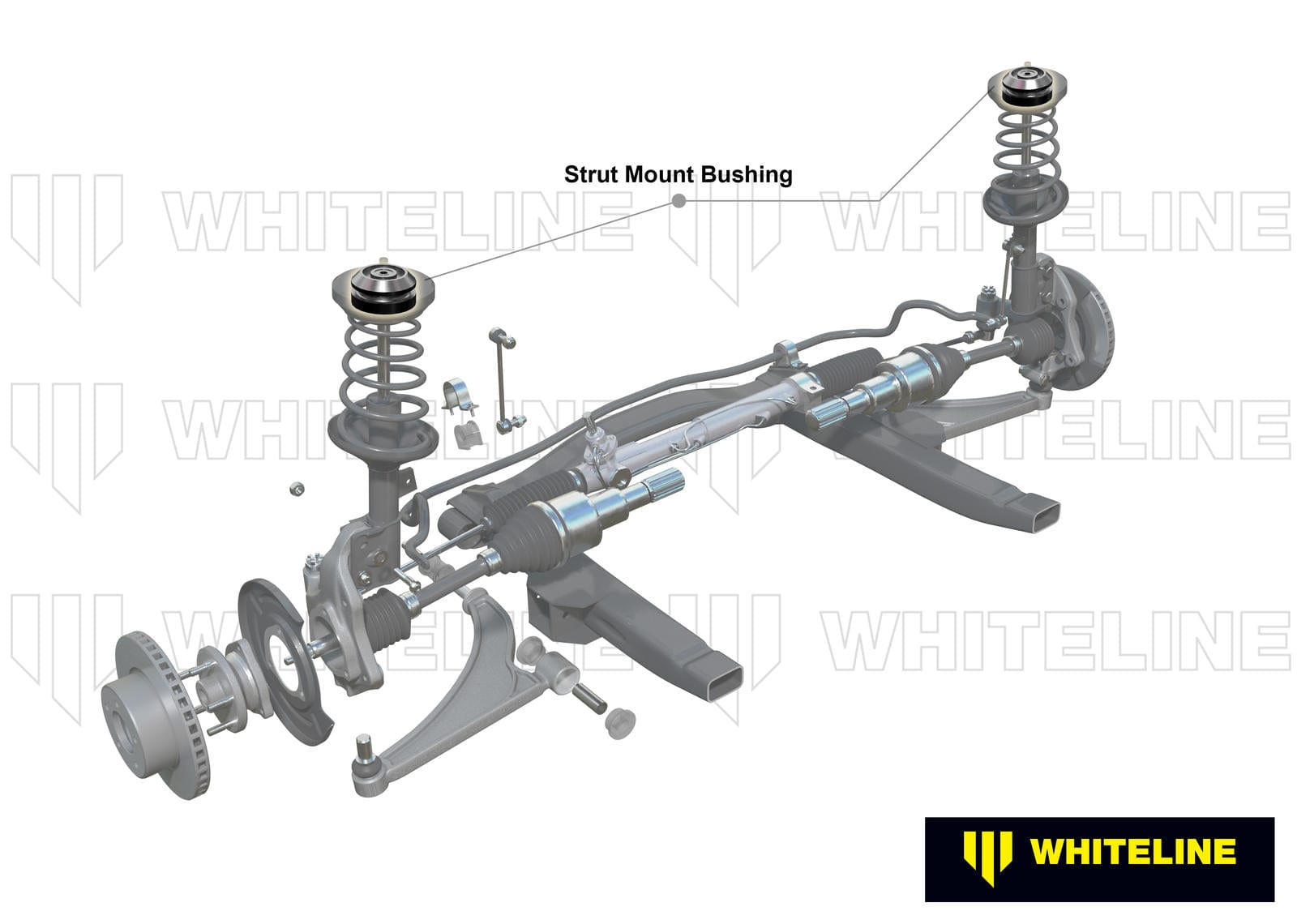 Whiteline 39 x 20 x 6 cm / High duro rubber +0.75deg caster/-0.5deg camber Strut Mount - Kit SR