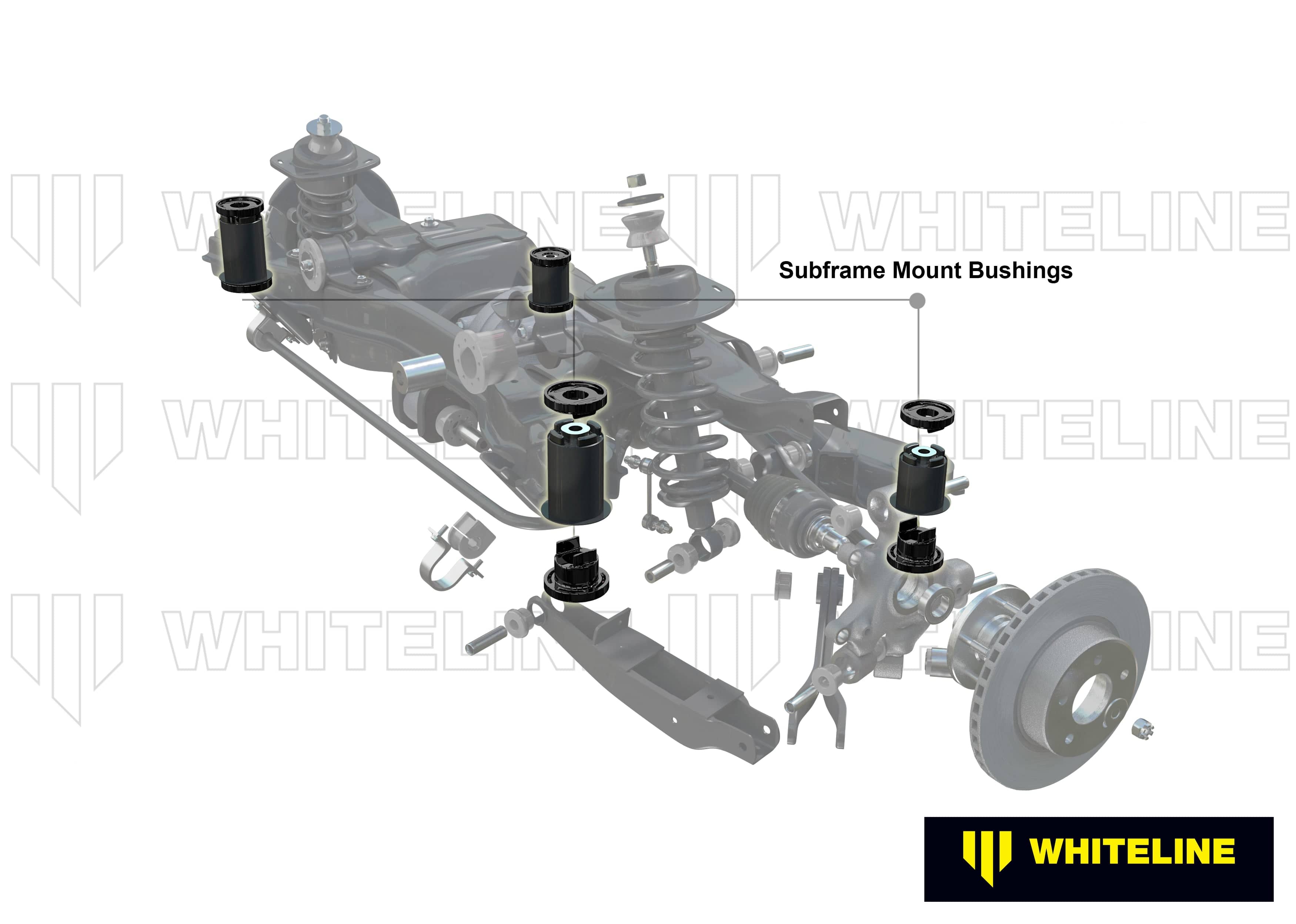 Whiteline 40 x 20 x 10 cm / Inserts - suits petrol models Rear Subframe - Bushing Kit to Suit BMW 1, 3 Series and X1 SR