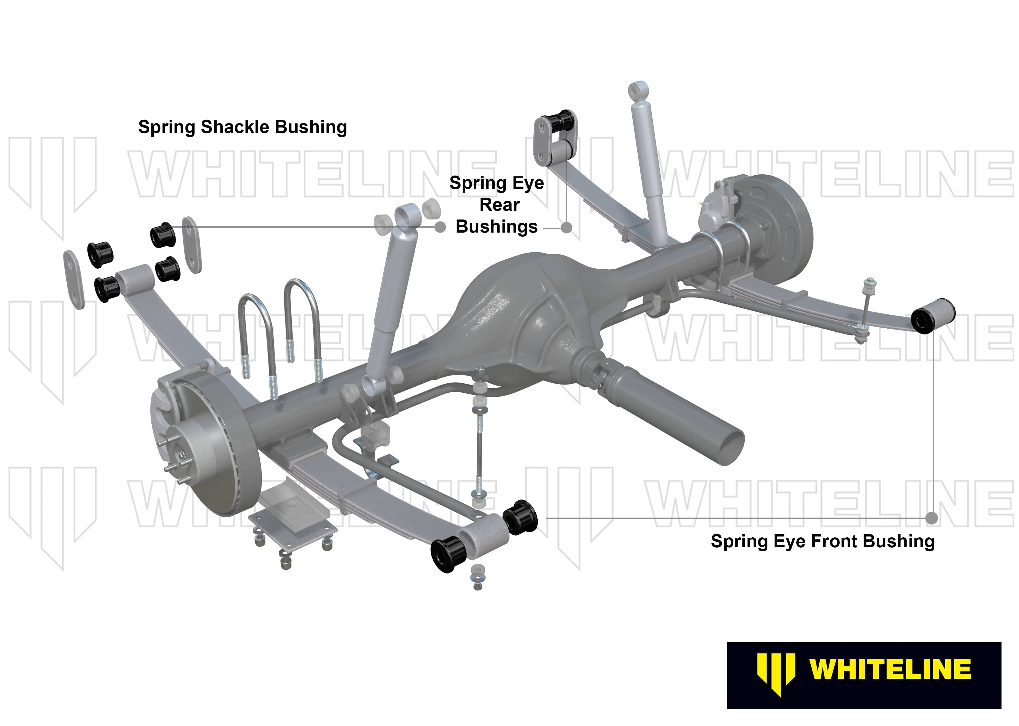 Whiteline 40 x 20 x 10 cm Rear Leaf Spring - Bushing Kit to Suit Holden Colorado, Rodeo and Isuzu D-Max SR