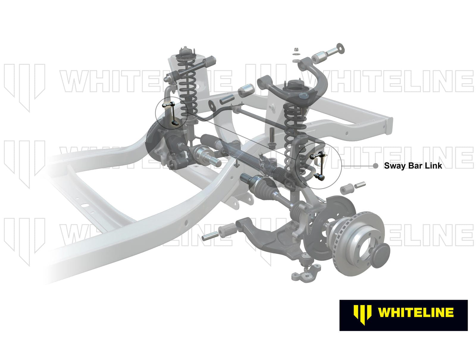 Whiteline 45 x 14 x 5 cm / 226mm - horizontal 170deg opposed ball joints Front Sway Bar Link to Suit Ford Ranger PXI, II and Mazda BT-50 UP, UR SR