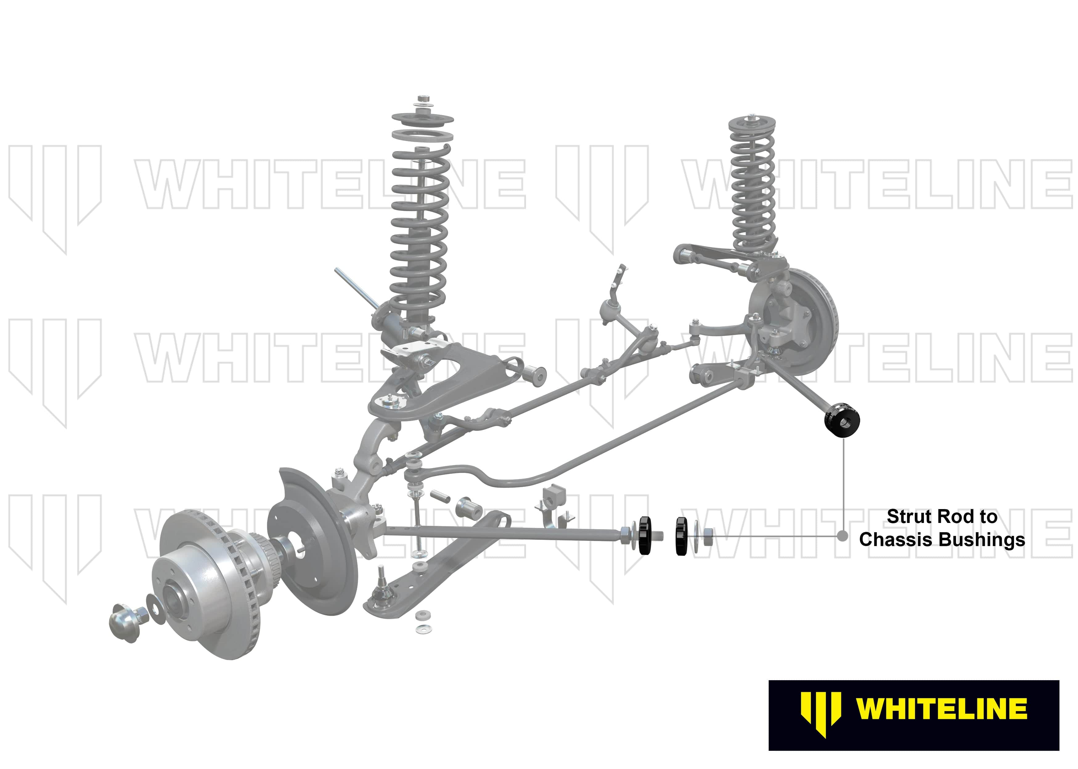 Whiteline 7 x 14 x 20 cm / 17mm ID Front Strut Rod - To Chassis Bushing Kit to Suit Frd Falcon XK-XP and Mustang Classic SR