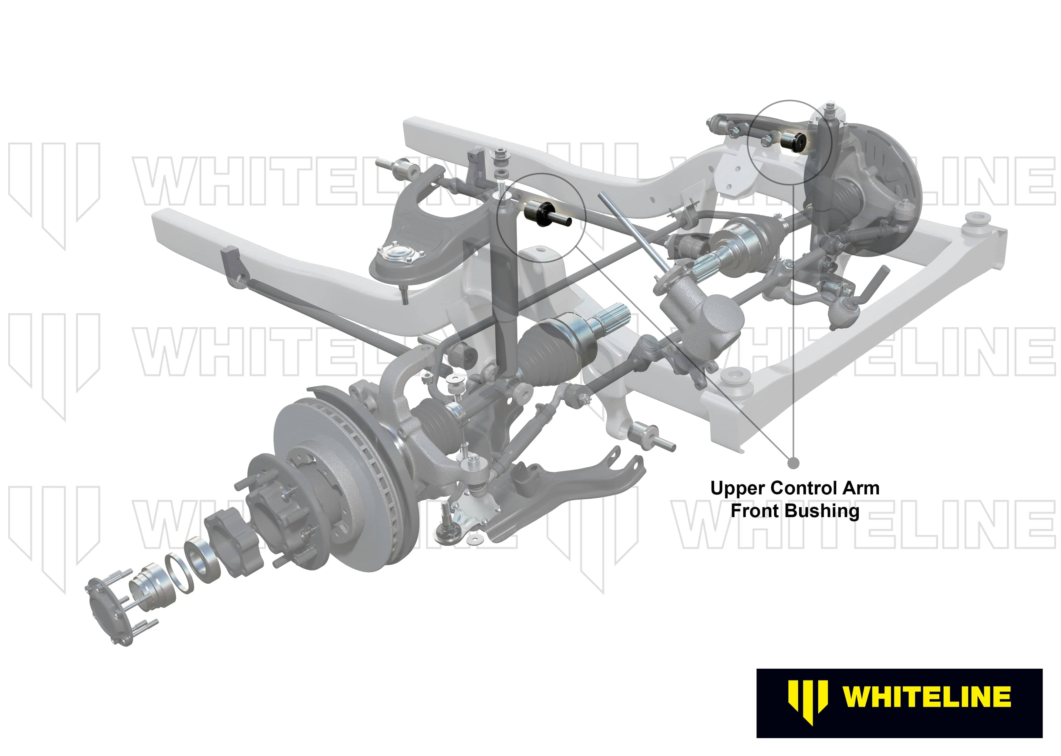 Whiteline 7 x 14 x 20 cm Front Control Arm Upper - Inner Front Bushing Kit to Suit Toyota HiLux, 4Runner and HiAce SR