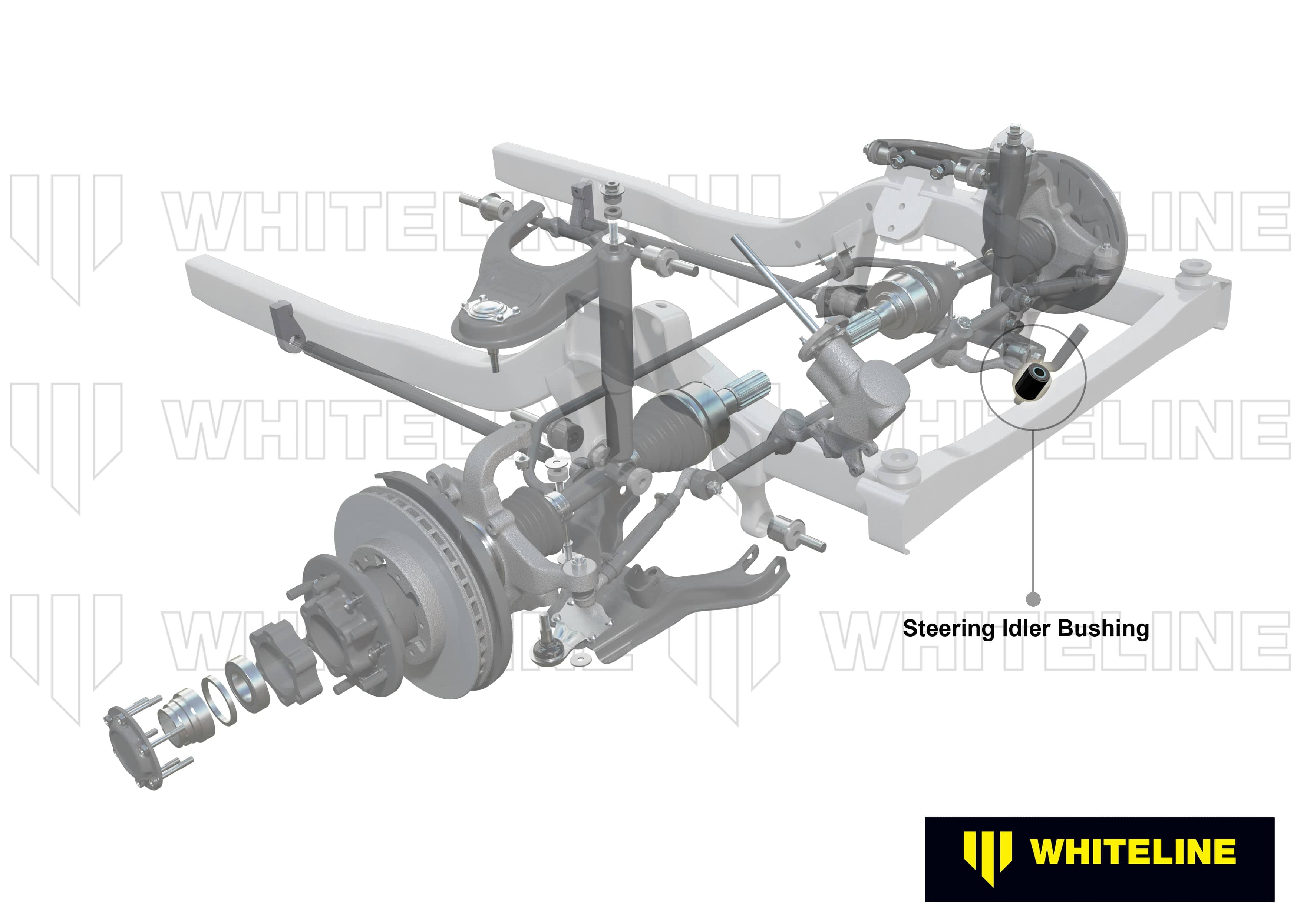 Whiteline 7 x 14 x 20 cm Front Steering Idler Arm - Bushing Kit to Suit Mitsubishi L300, Pajero and Triton SR