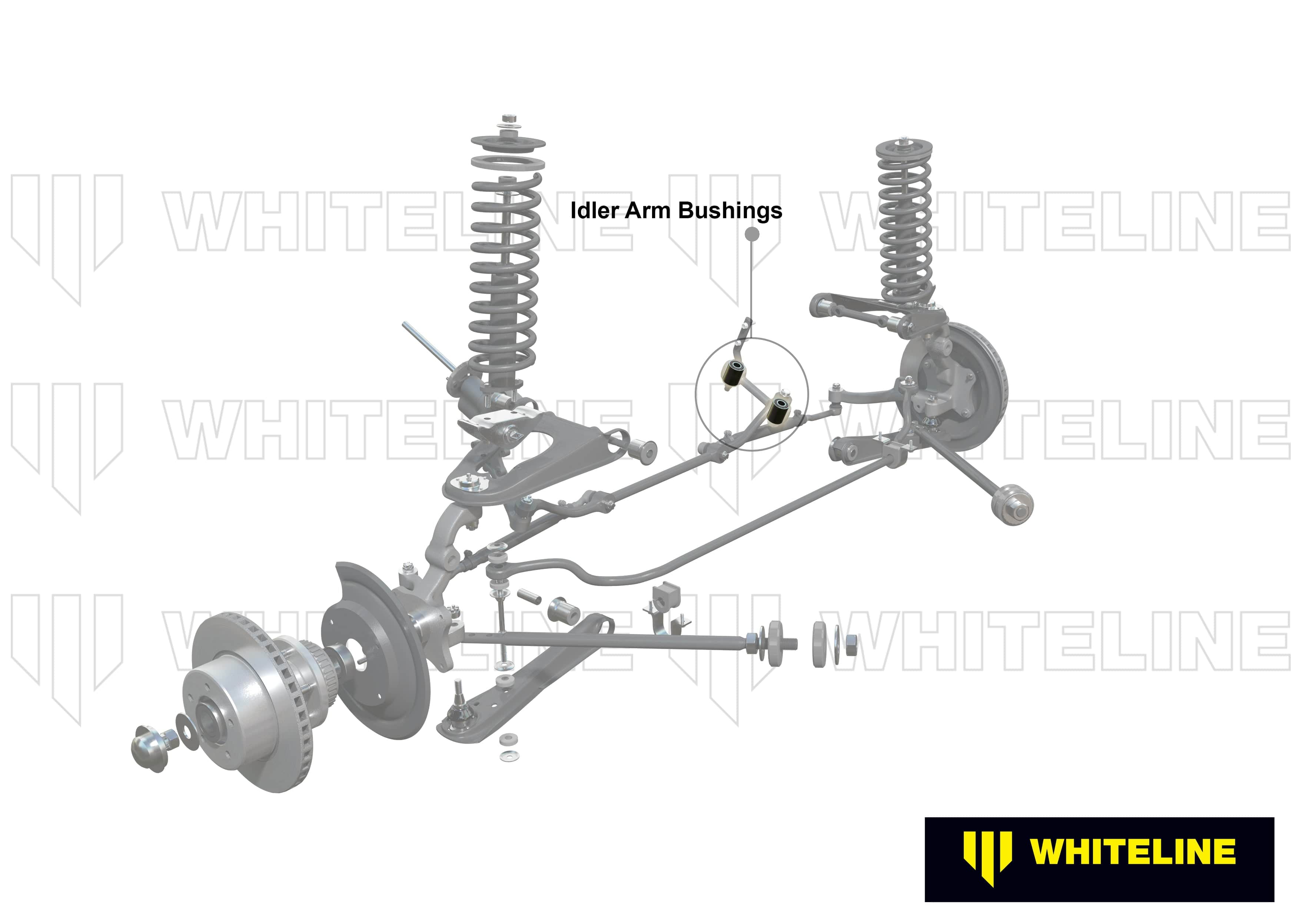 Whiteline 7 x 14 x 20 cm Front Steering Idler Arm - Bushing Kit to Suit Nissan Navara D22 4wd SR