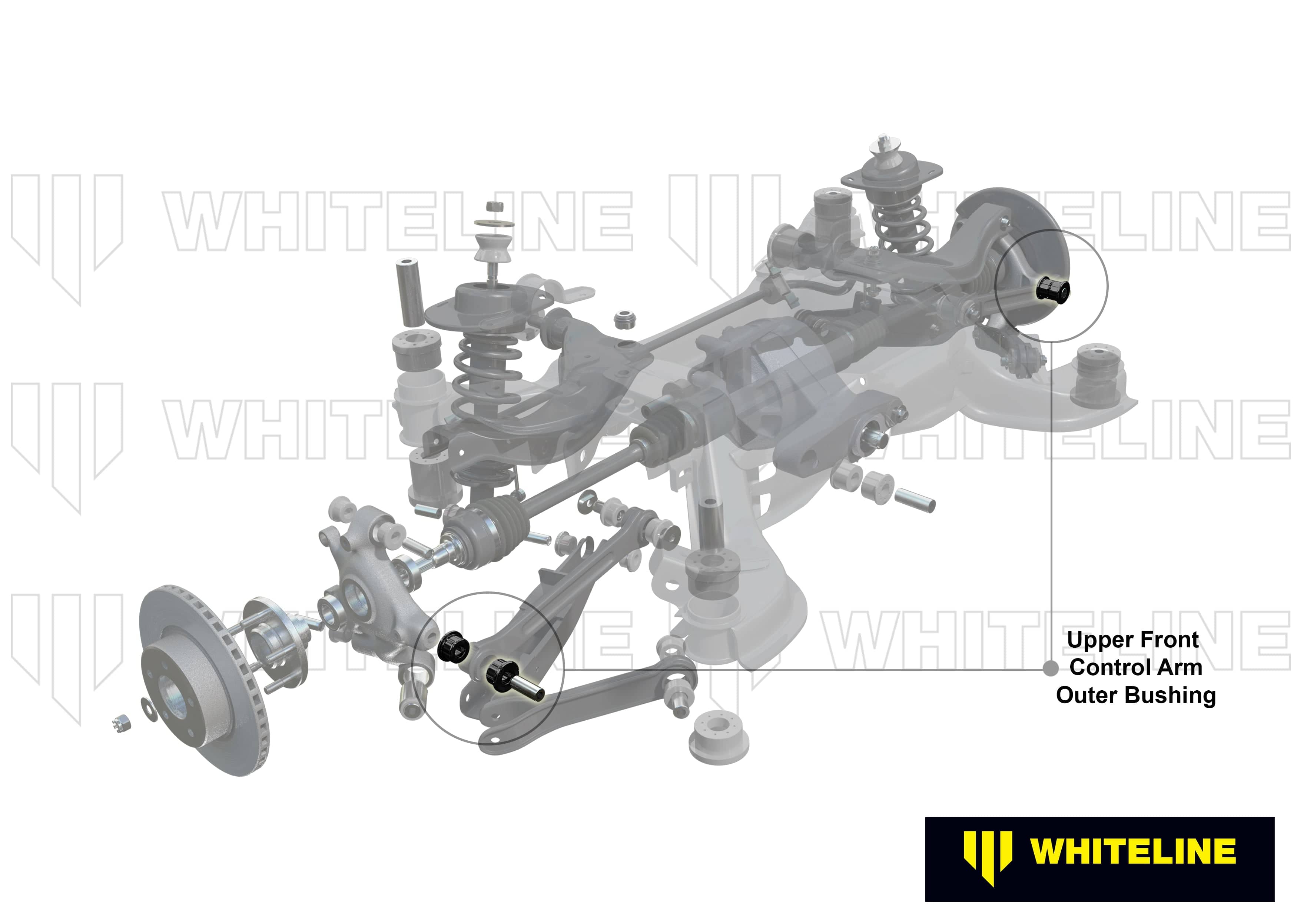 Whiteline 7 x 14 x 20 cm / Mounts to lower control arm Rear Toe Arm Outer - Bushing Kit to Suit Mazda RX-7 FD Series VI, VII, VIII SR