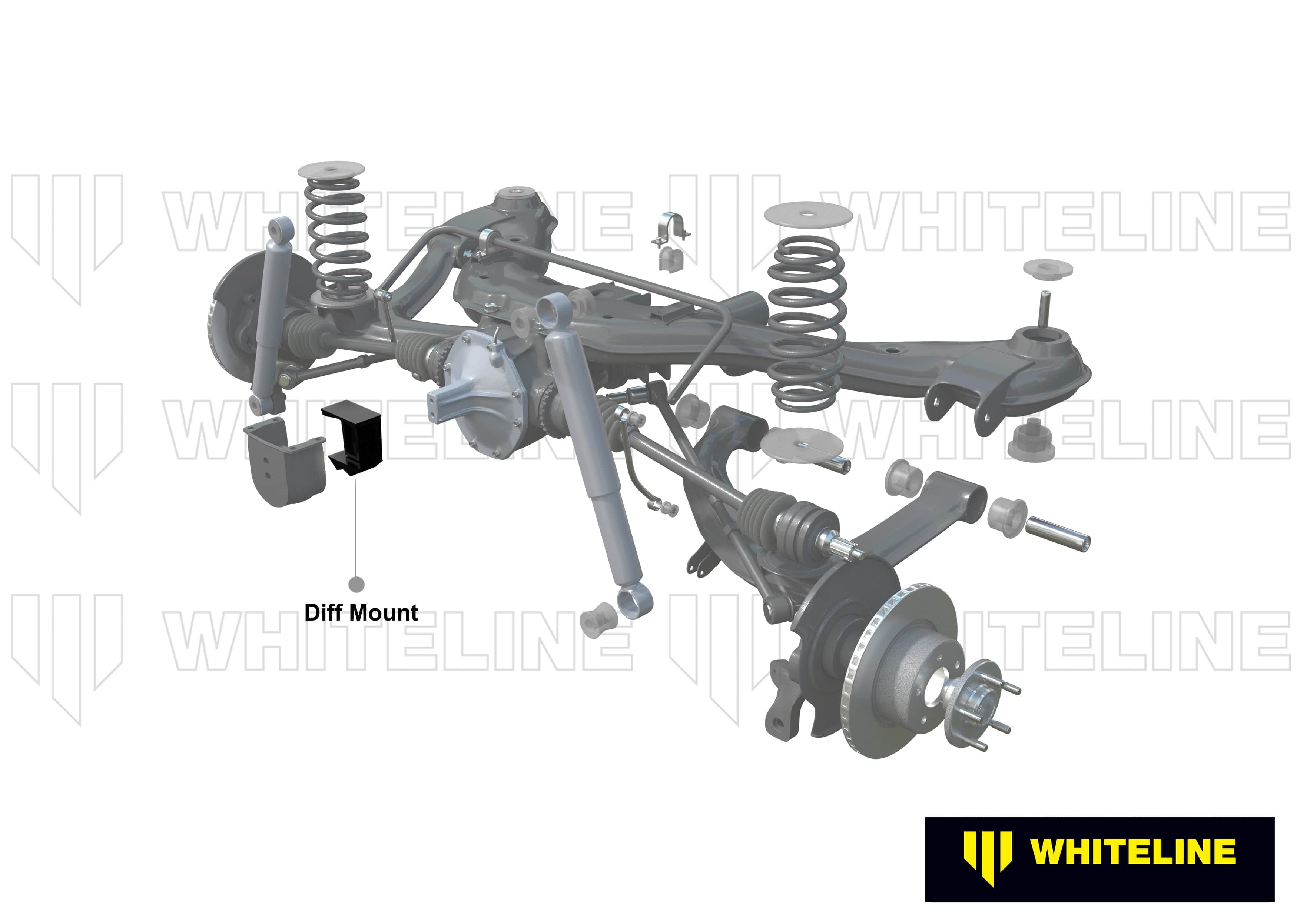 Whiteline 7 x 14 x 20 cm / Moustache brace - 50mm OD Rear Differential Mount - Bushing Kit to Suit Nissan 1600, 180B, 240K and Bluebird SR