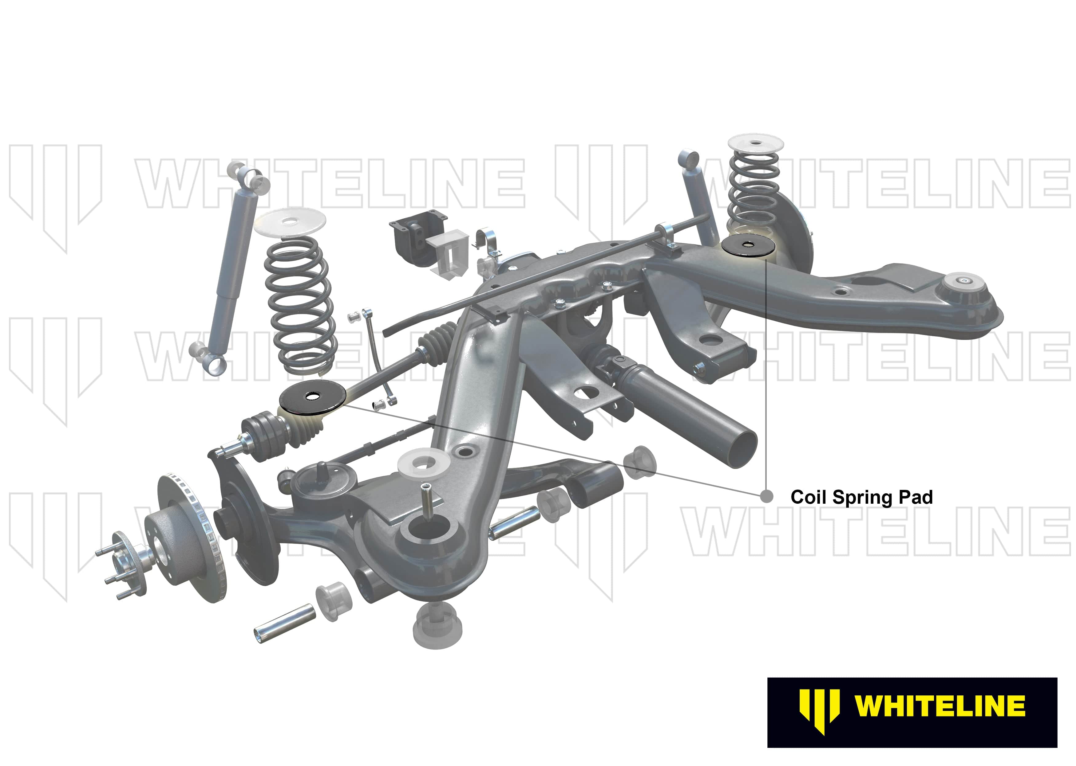 Whiteline 7 x 14 x 20 cm / OD=140, ID=32, H=8mm Rear Coil Spring Pad - Lower Bushing Kit 12mm Ride Height to Suit BMW 3 Series, M3, Z4 E36, E46, Holden Commodore VN-VZ and HSV SR