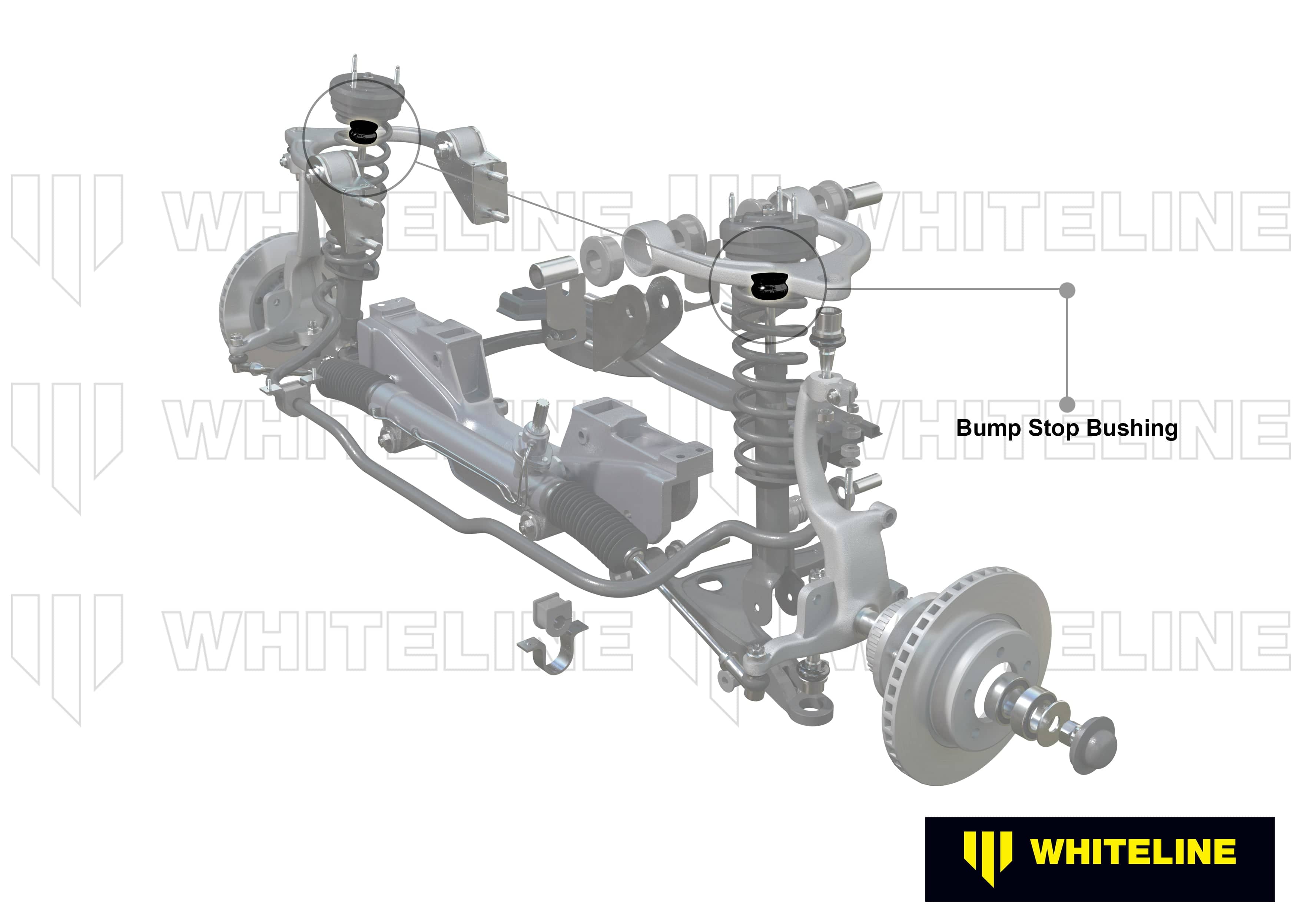 Whiteline 7 x 14 x 20 cm / OD=44.3, ID=18, L=70mm Front Bump Stop - Bushing Kit to Suit Ford Falcon/Fairlane BA-BF SR